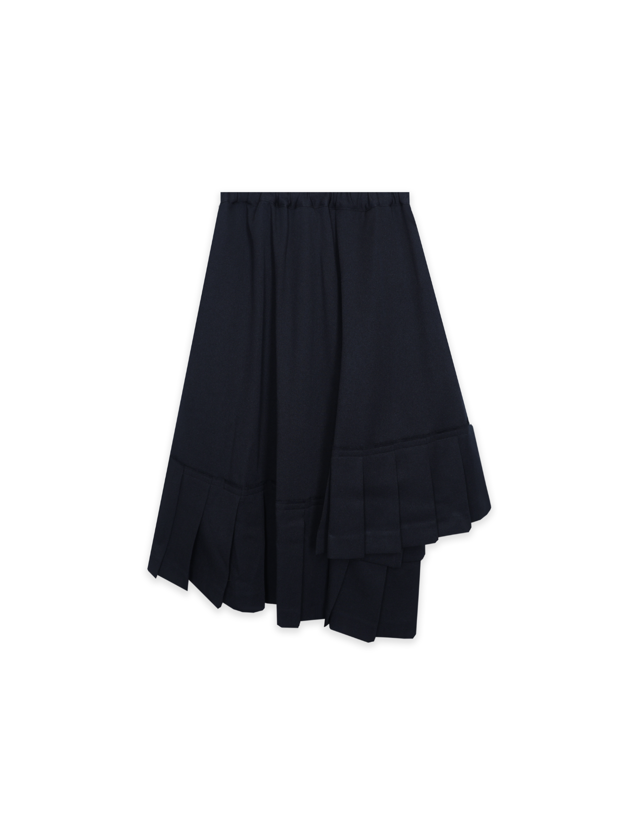CDG CDG Black Asymmetric Pleated Skirt