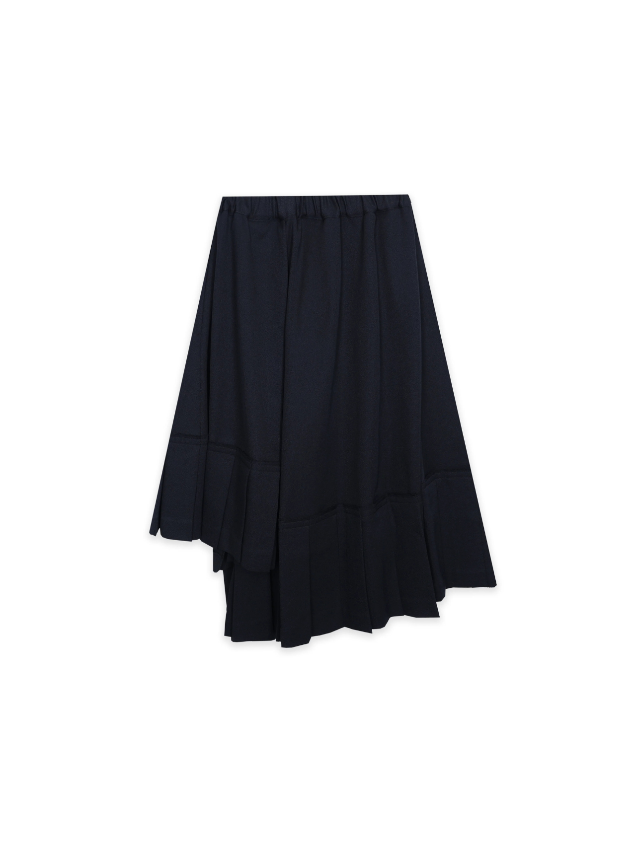 CDG CDG Black Asymmetric Pleated Skirt