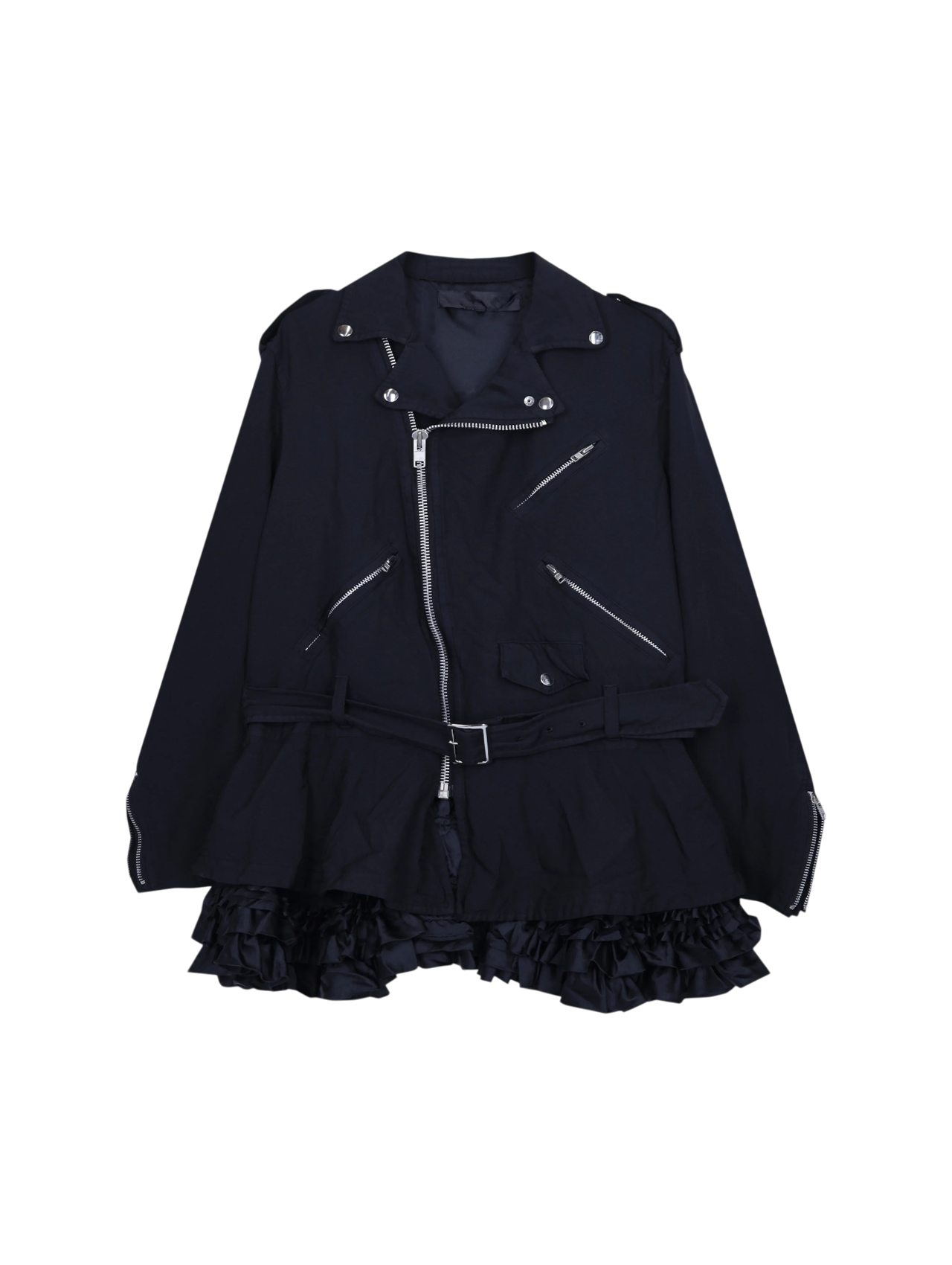 CDG CDG Black Under Frill Biker Jacket