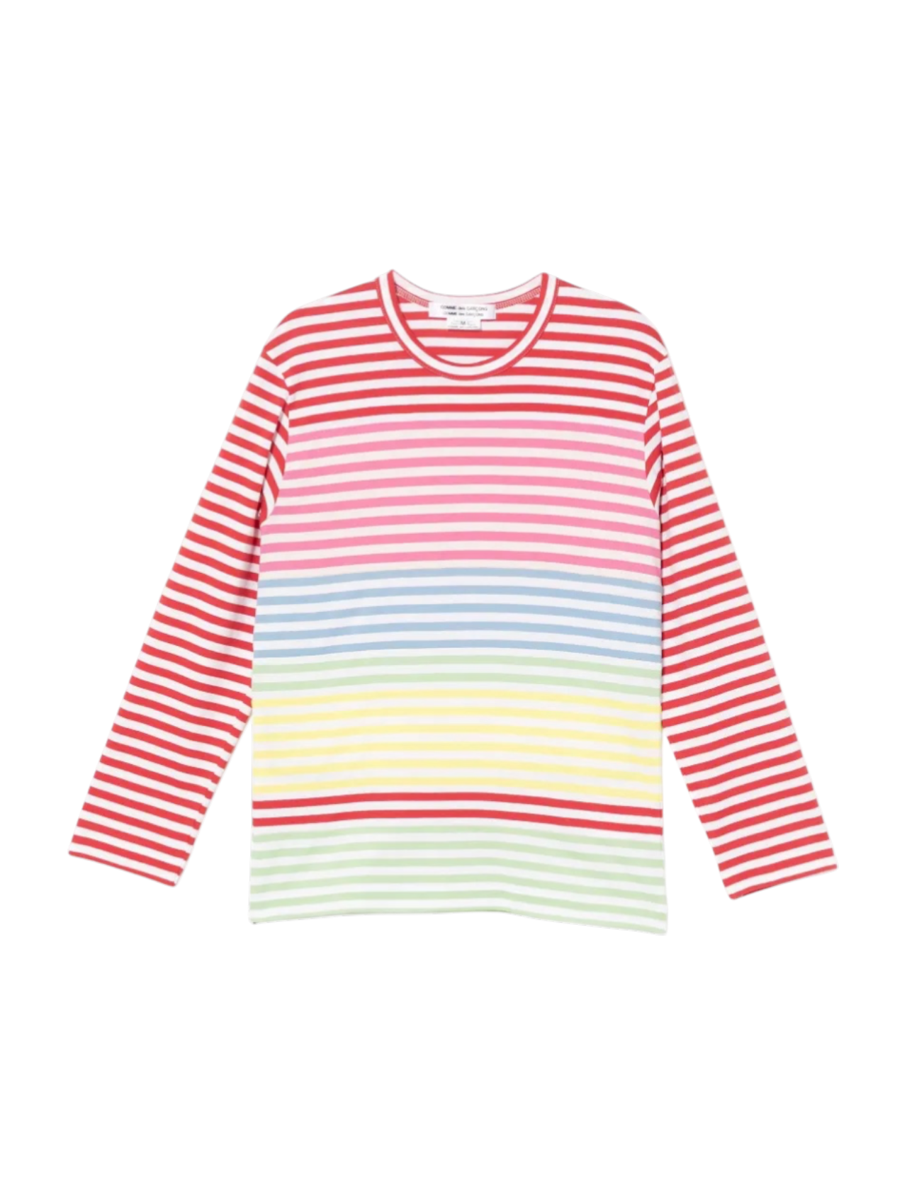 CDG CDG Red/White Patchwork Stripe Tshirt