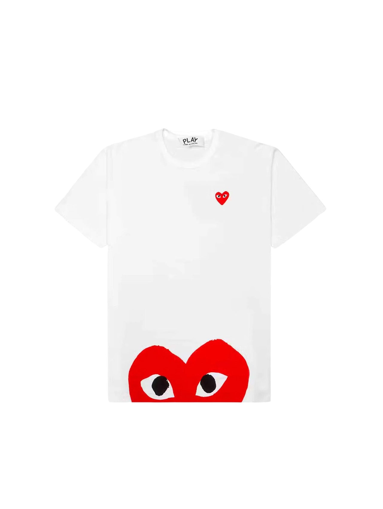 CDG PLAY White Double Heart T-shirt