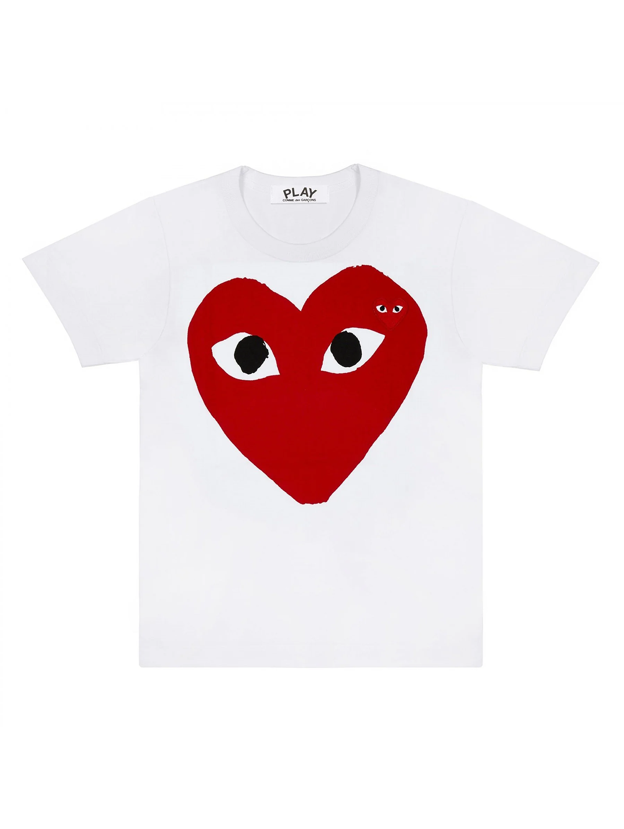 CDG PLAY White Large Red Heart T-Shirt
