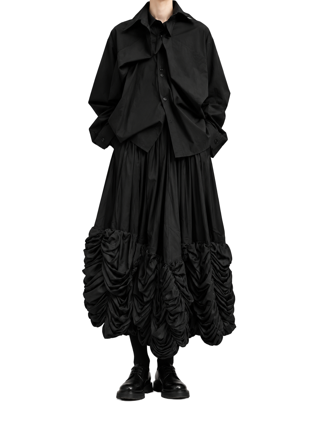 CDG Mainline Black Bottom Ruffled Skirt