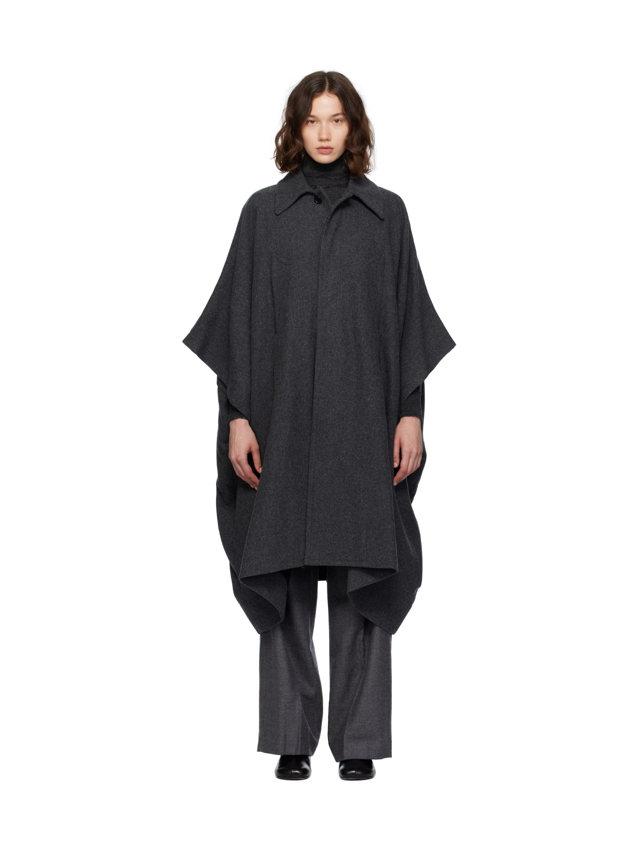 MM6 Grey Wool Trim Coat