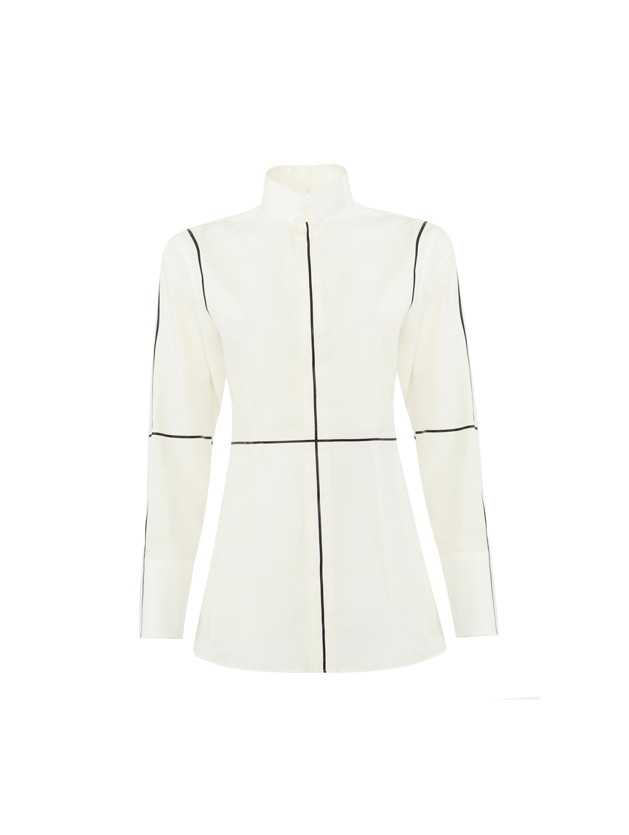 MM6  White Standup Collar Cotton Shirt