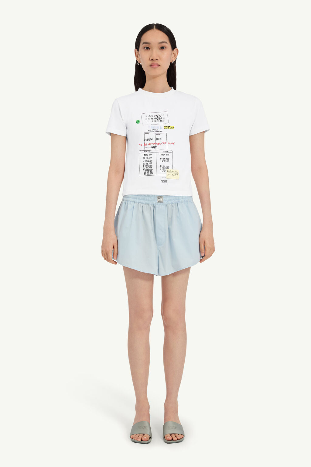 MM6 White Stamp Print T-shirt