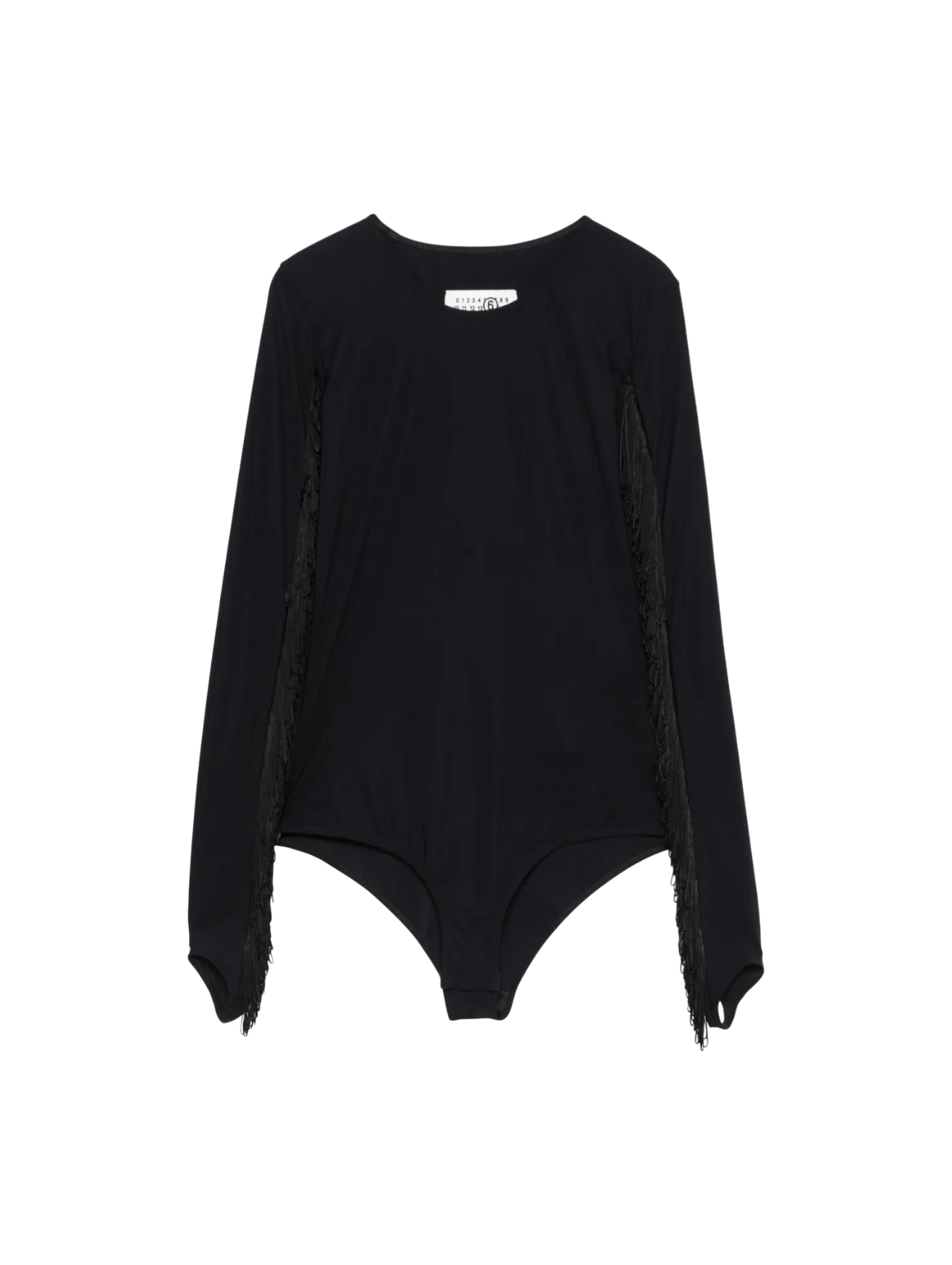 MM6 Black Fringe Bodysuit