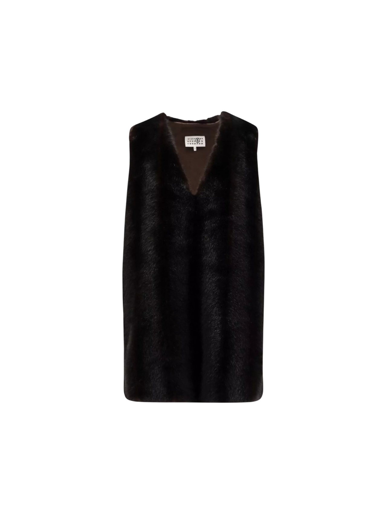 MM6 Dark Brown Faux shearling Mini Dress