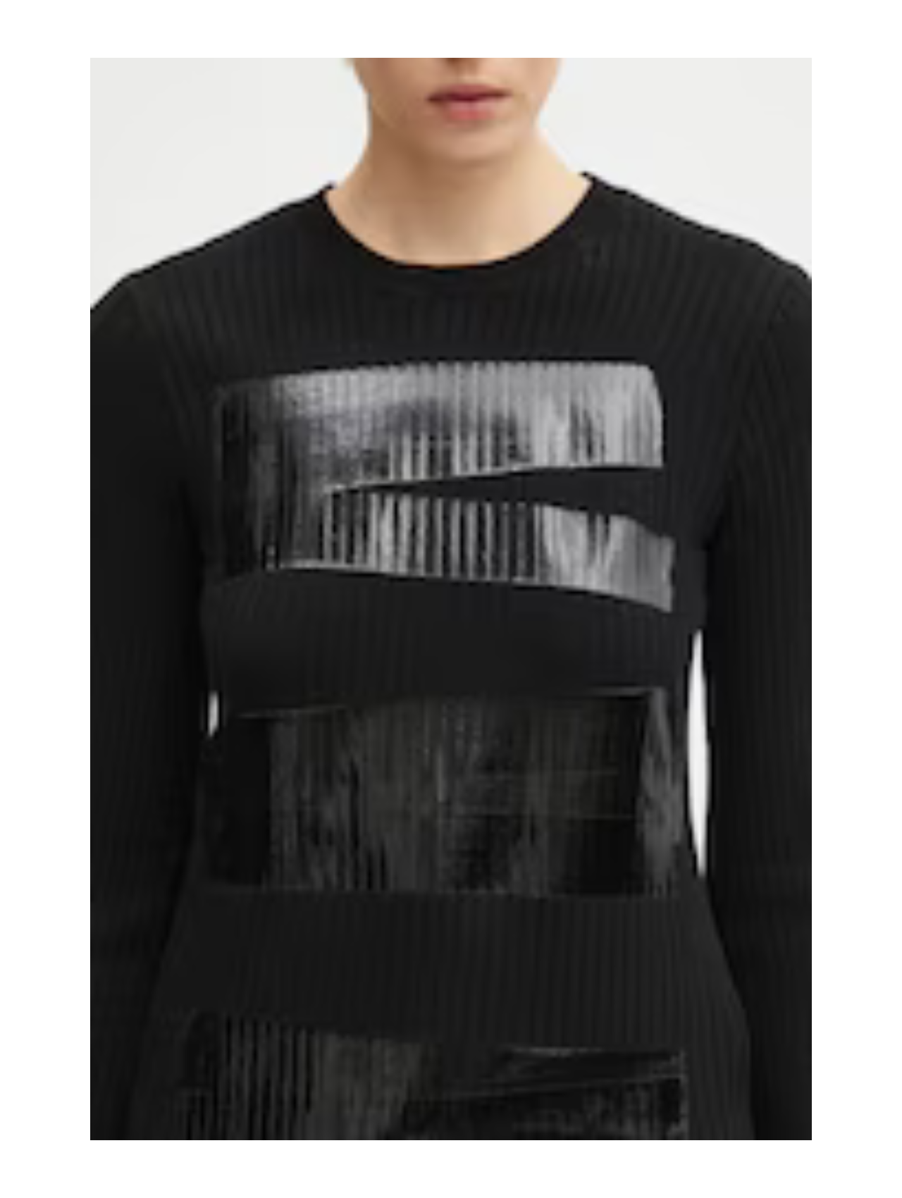 MM6 Black Taped Knit Top