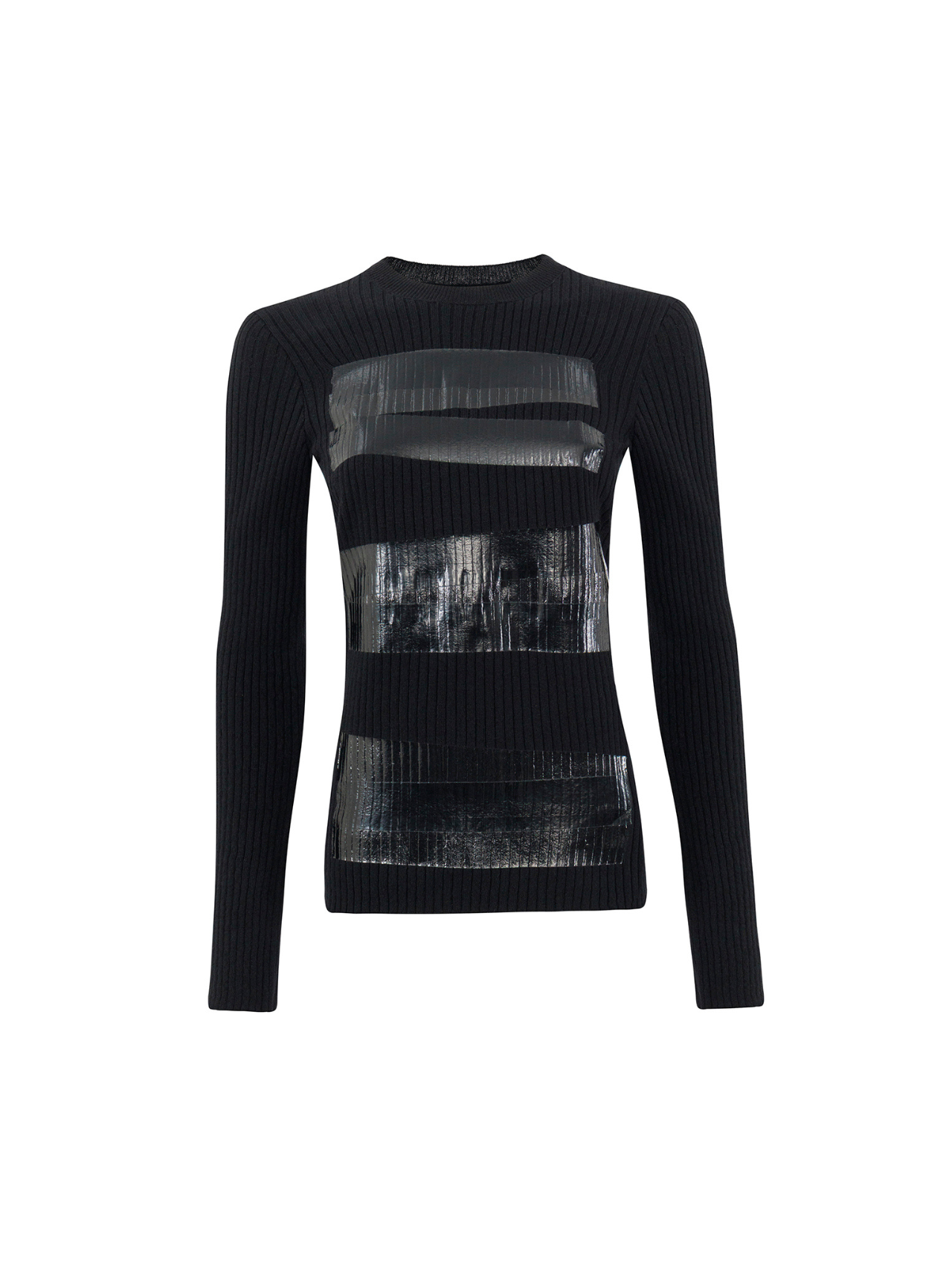 MM6 Black Taped Knit Top
