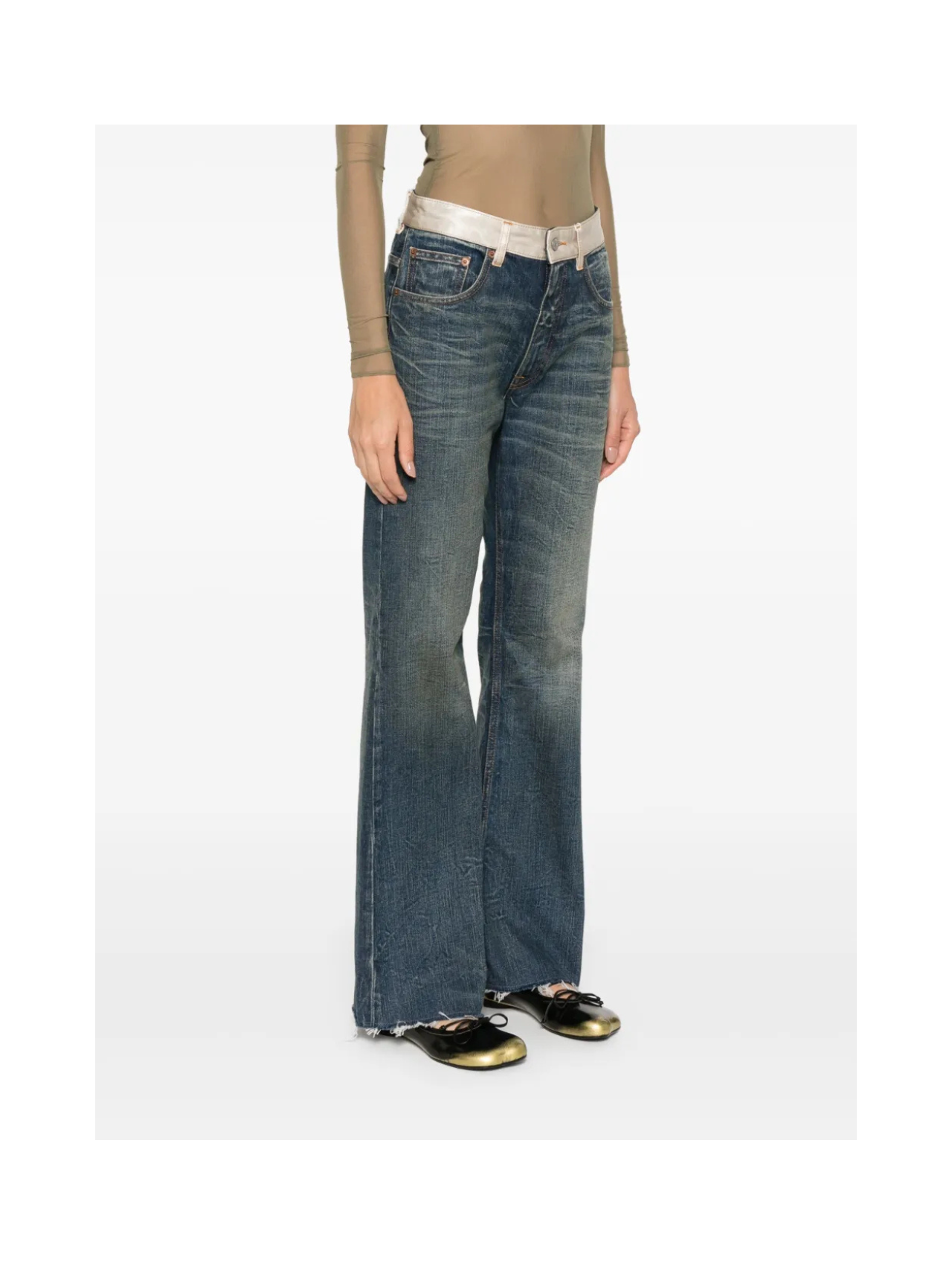 MM6 Blue Boot Cut Pants