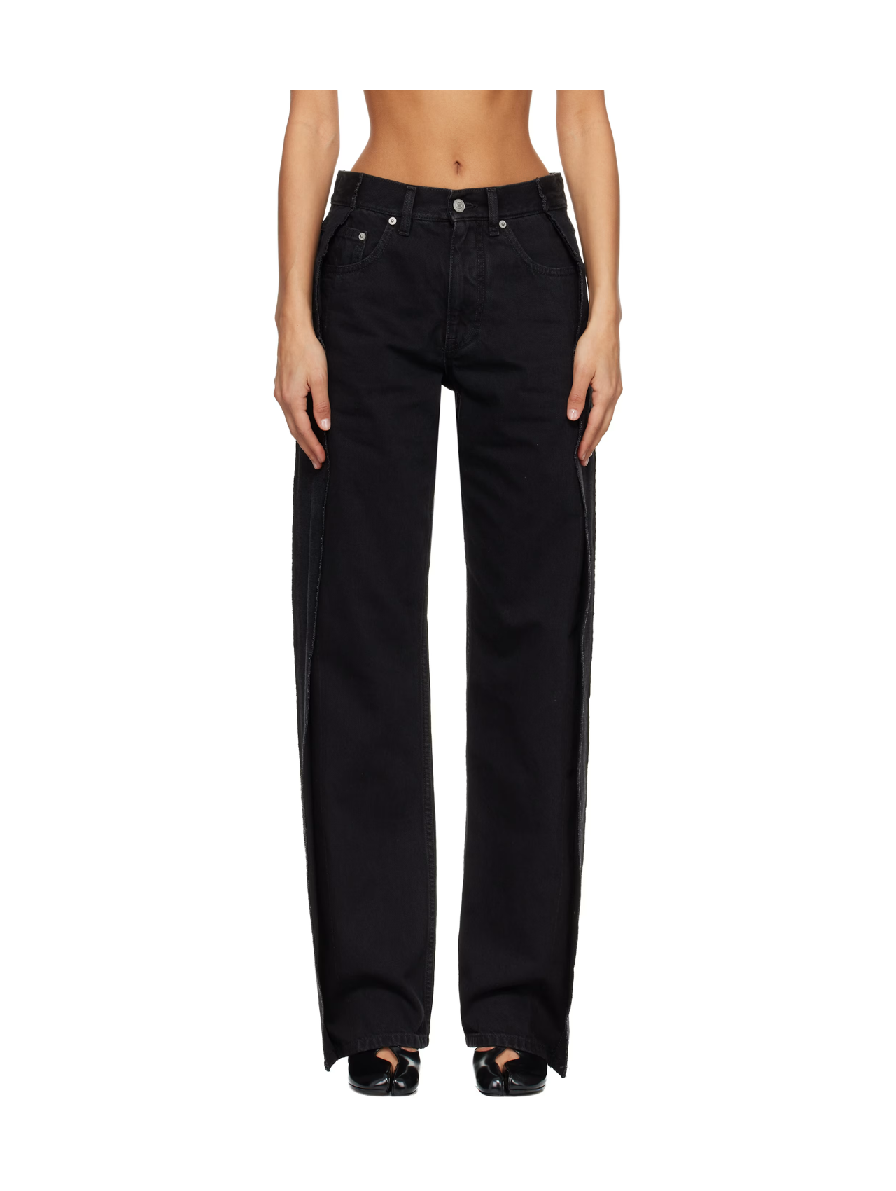 MM6 Black Side Panel Pants