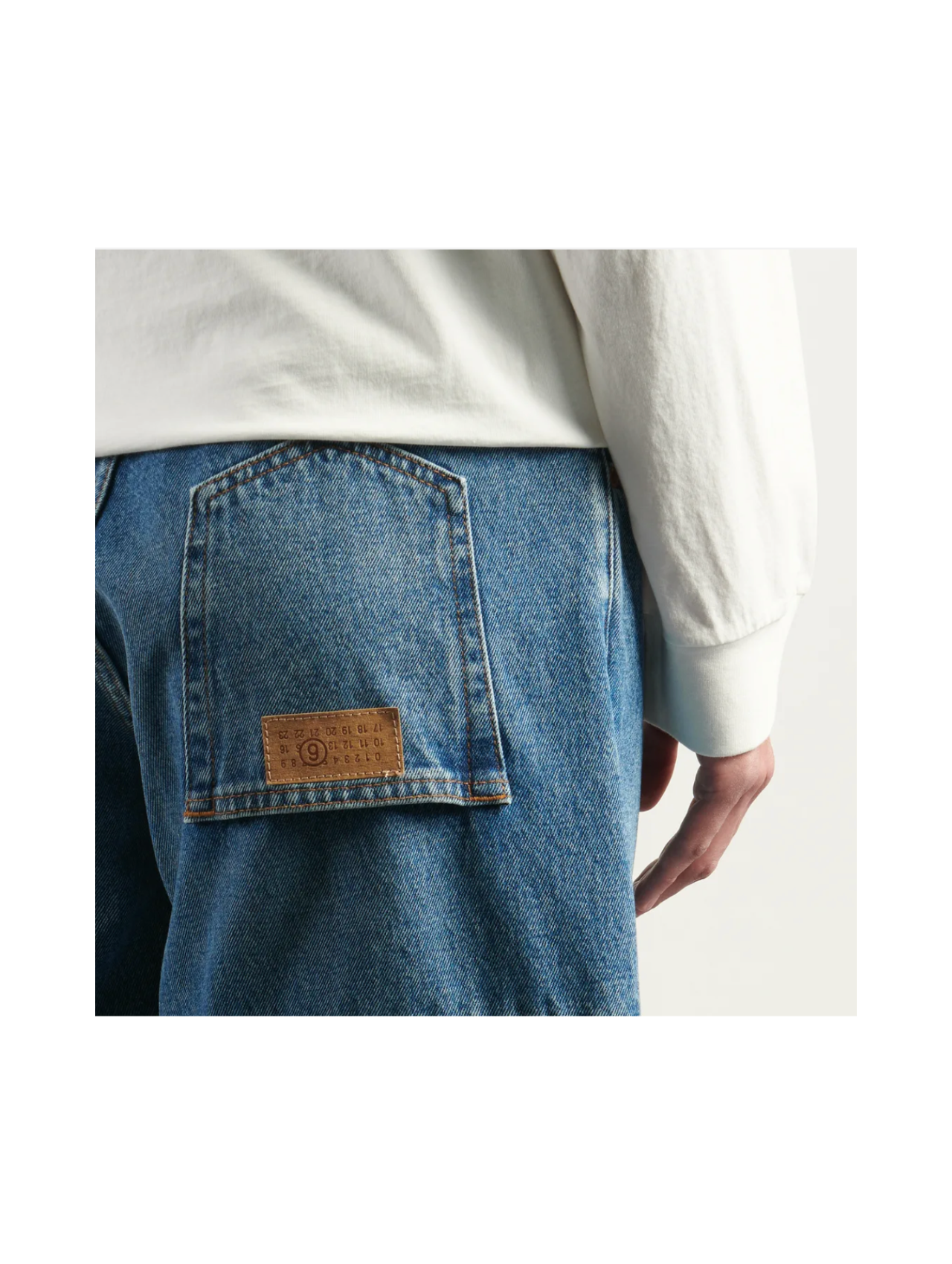 MM6 Blue Reverse Back Pocket Jeans