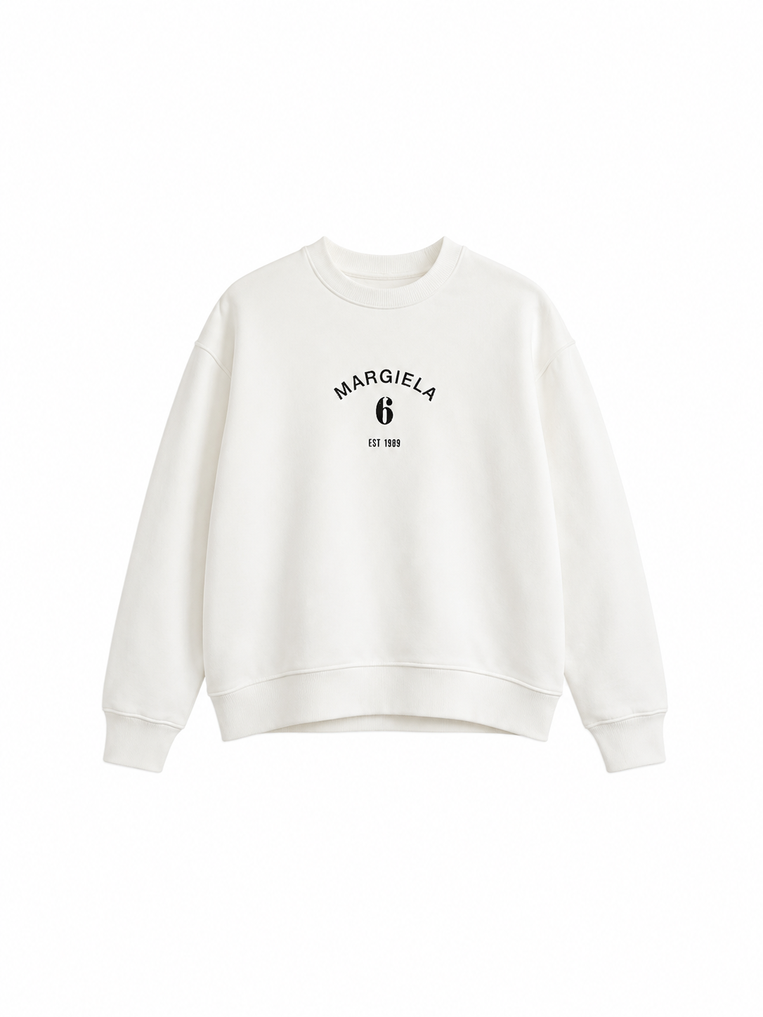 MM6 White Signature Jersey Sweatshirt