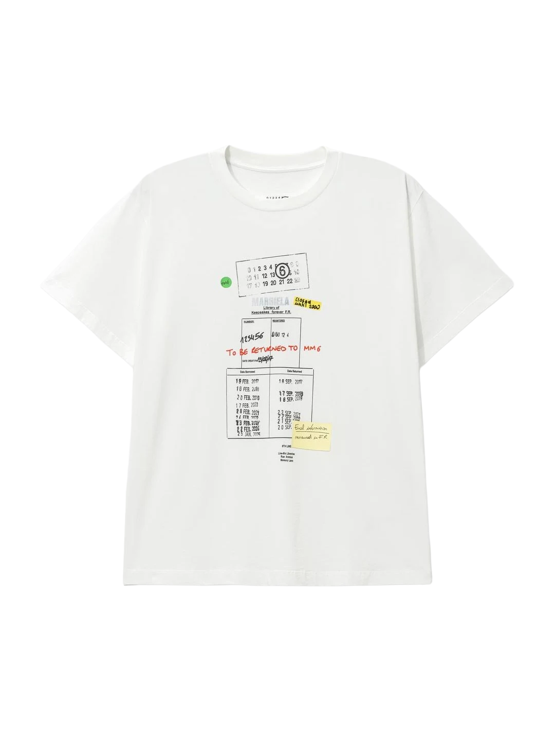 MM6 White Stamp Print T-shirt