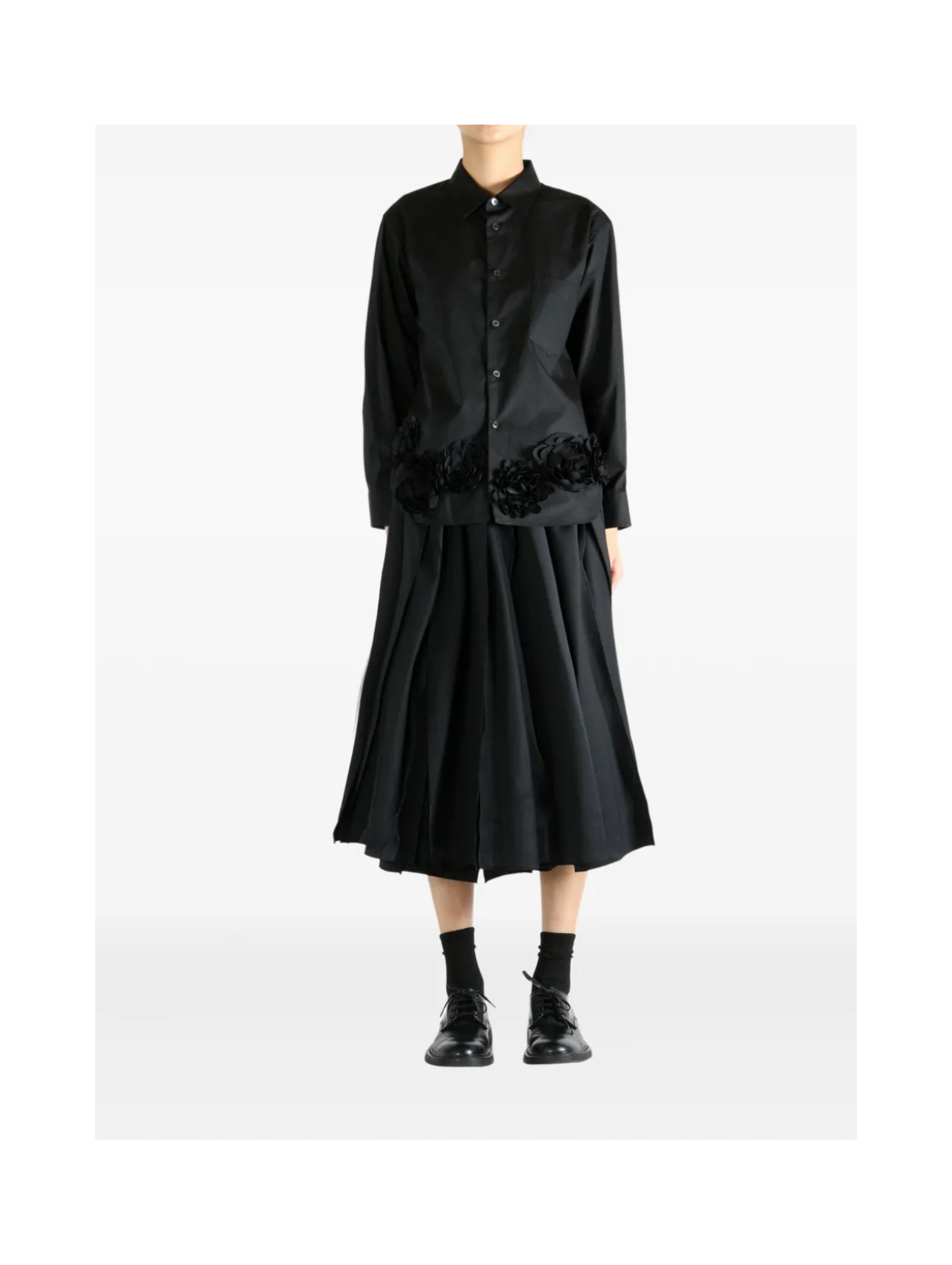 CDG TAO Black Rose Embellished Shirt