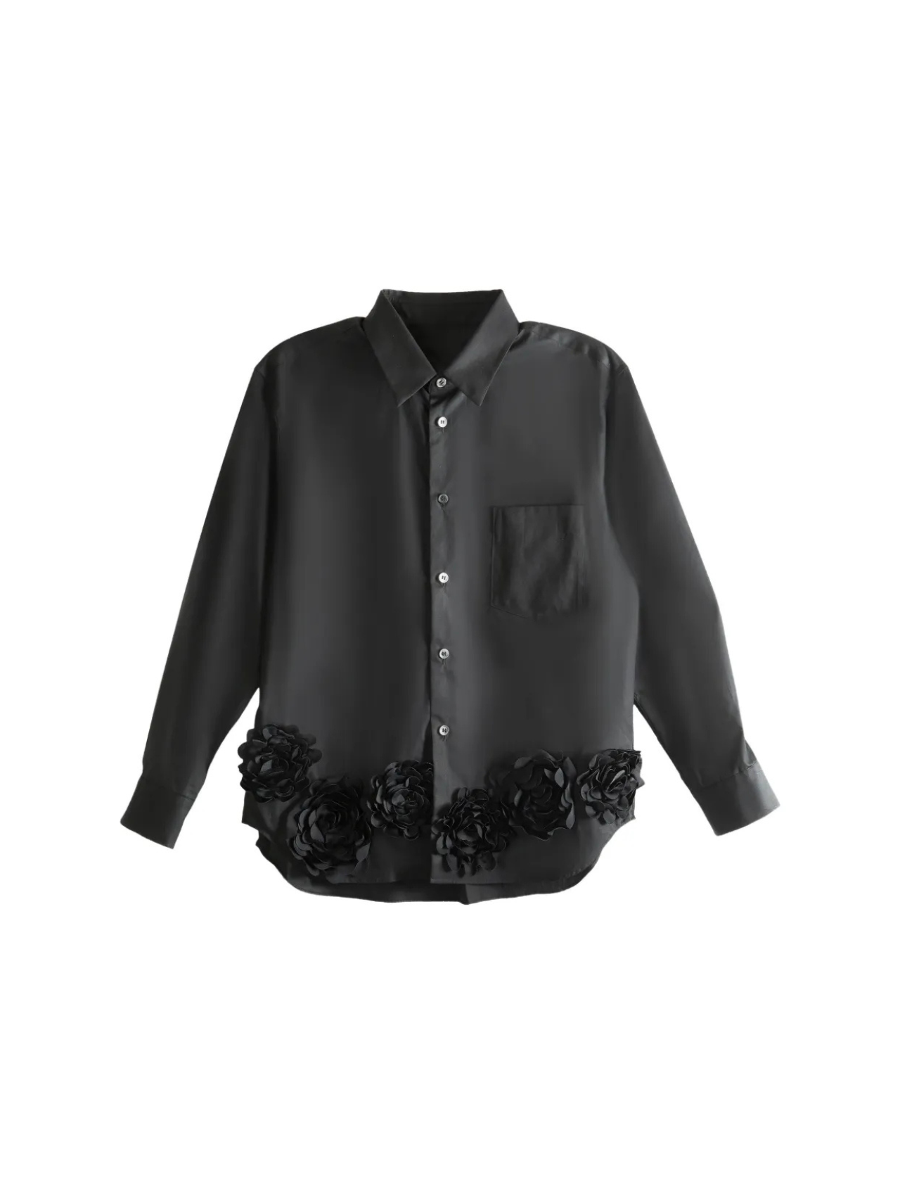 CDG TAO Black Rose Embellished Shirt