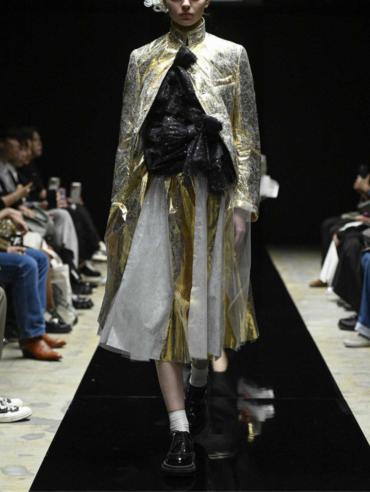 CDG TAO Gold Foiled Skirt