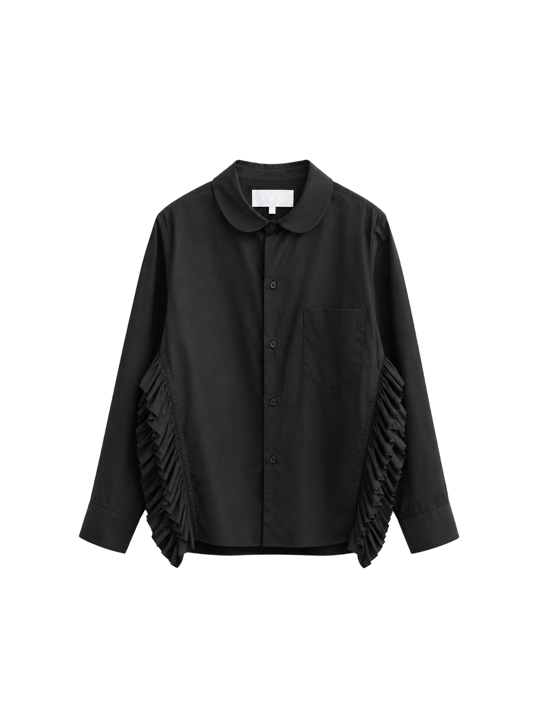 CDG Tao Black Ruffle Blouse