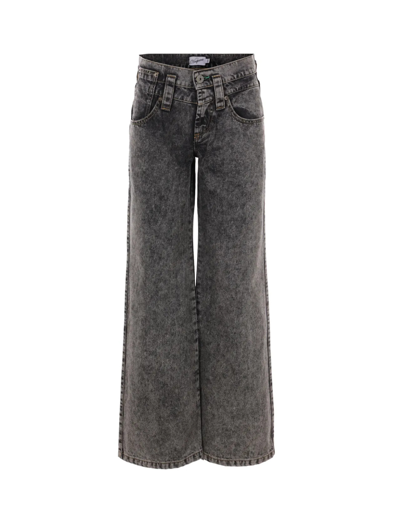 Vaquera Black Washed Wide-leg Jeans