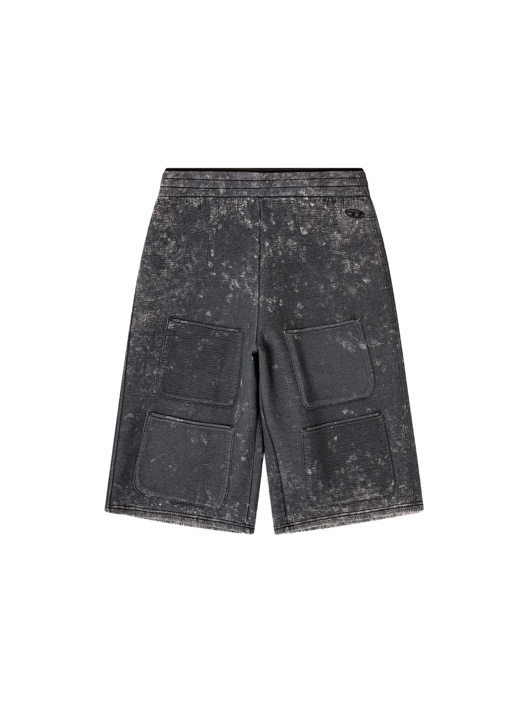 Diesel Runway Marble-Effect Scuba Wide-Leg Shorts