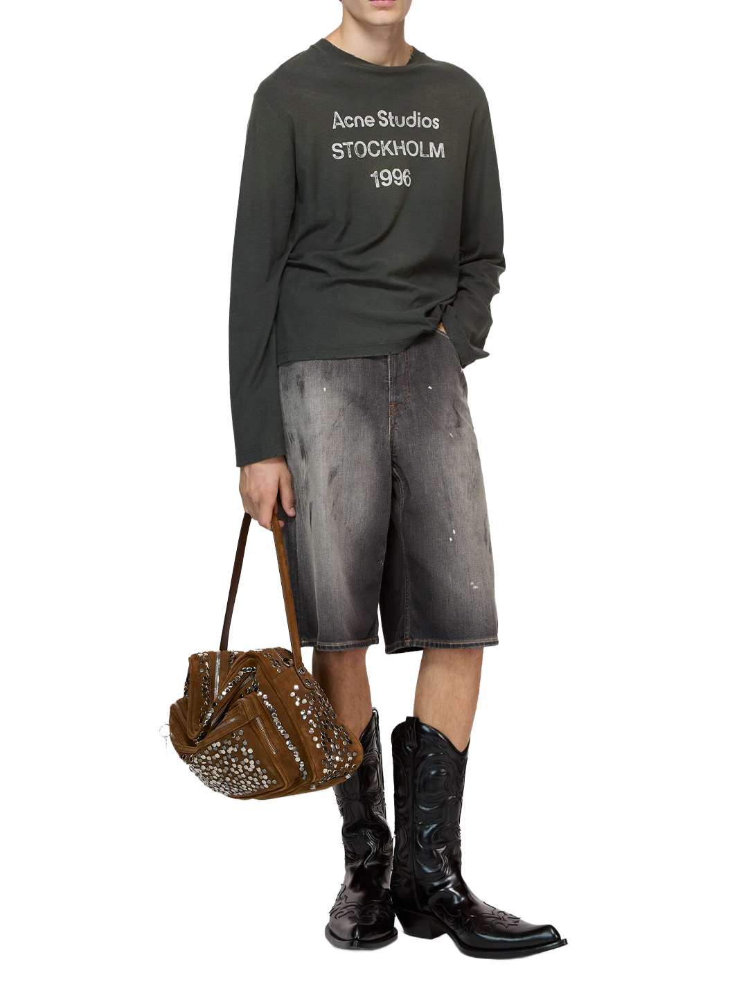 Acne Studios Faded Black Long Sleeve T-Shirt
