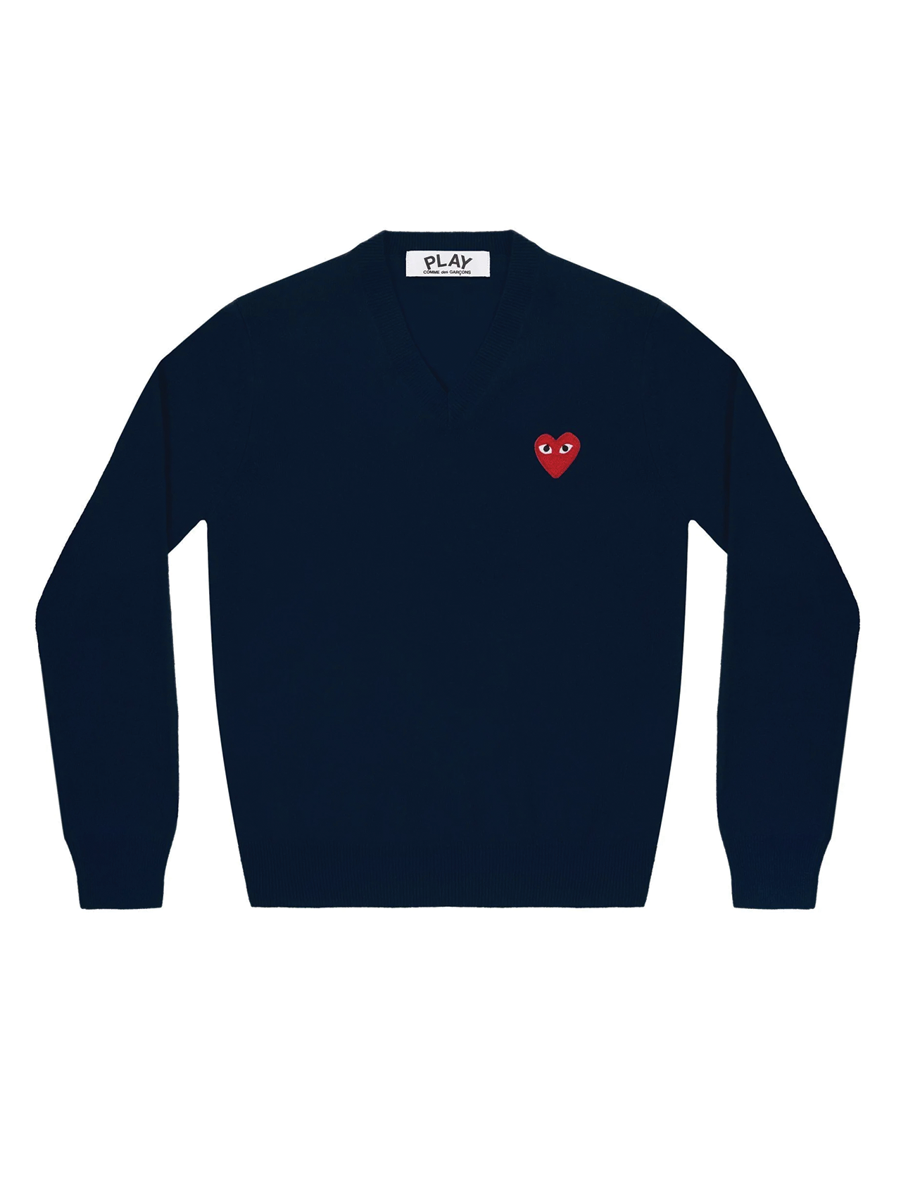 CDG PLAY Navy Embroidered Logo Jumper
