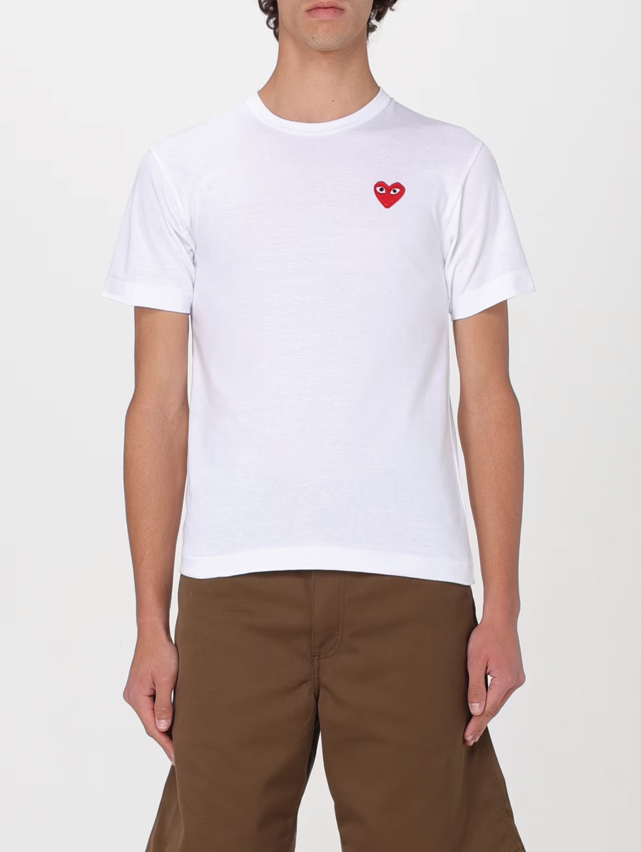 CDG PLAY White Logo Patch T-Shirt