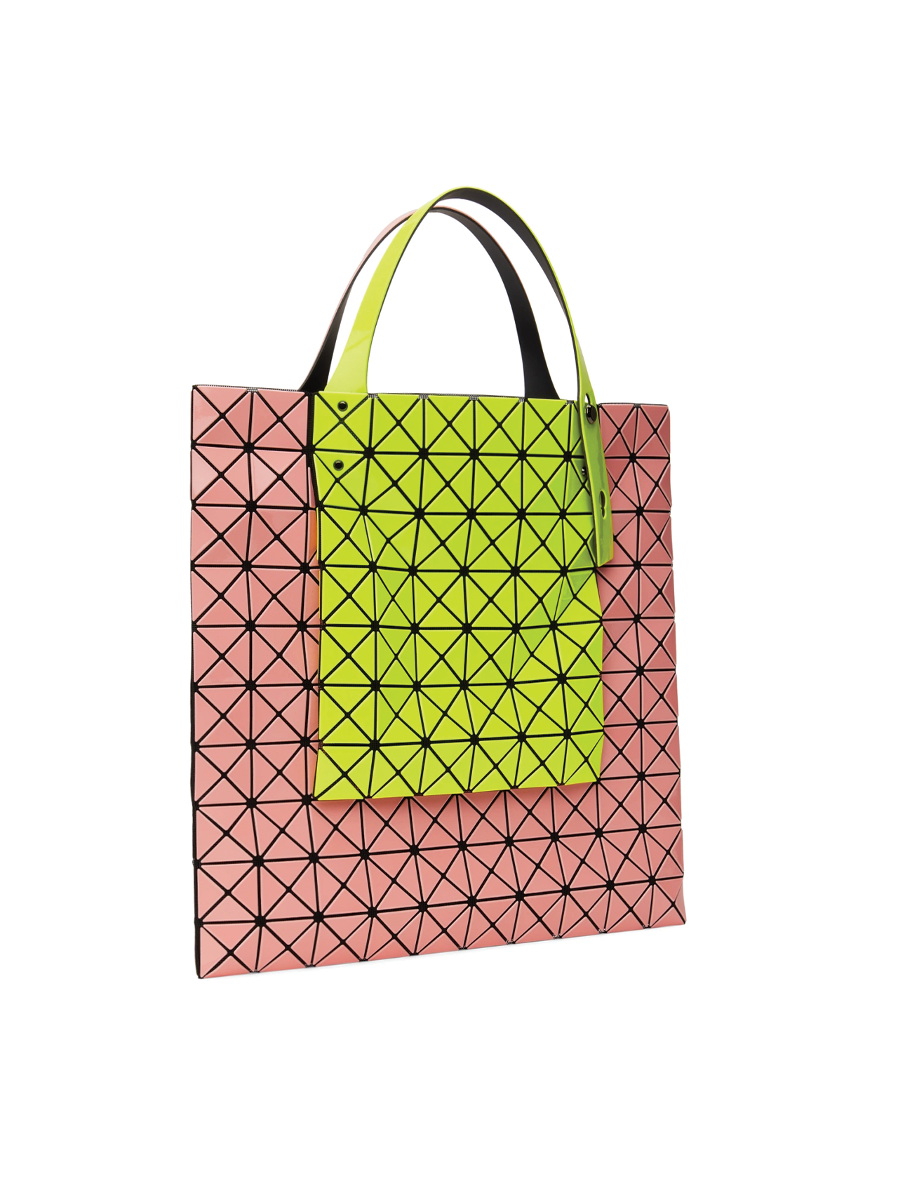 Bao Bao Issey Miyake Coral/Yellow Prism Kangaroo Tote