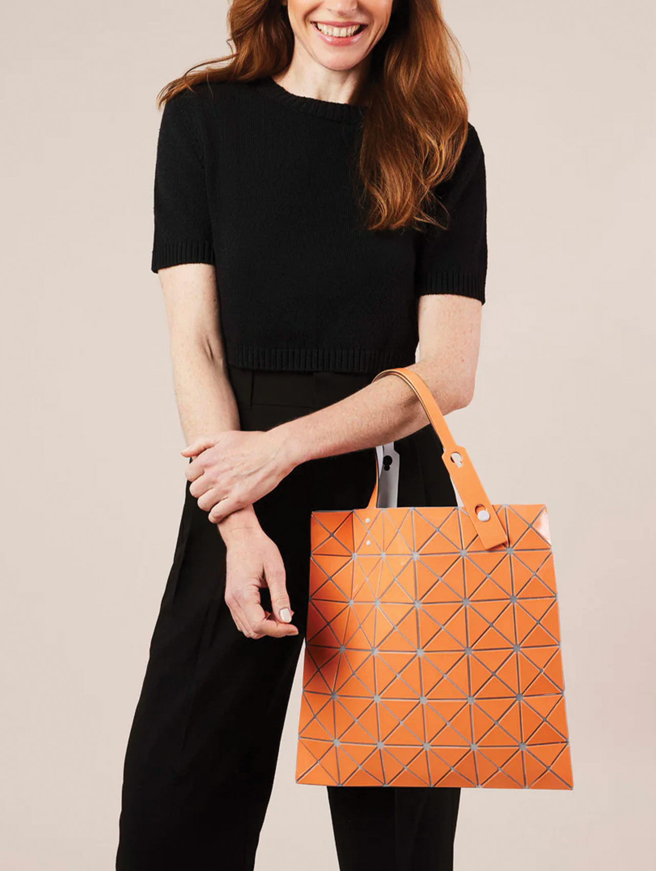 Bao Bao Issey Miyake Orange Lucent Gloss Tote