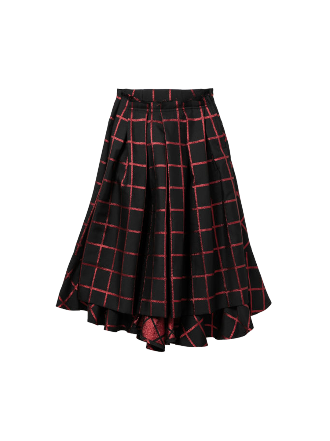 Comme Des Garçons Black and Red Runway Check Skirt