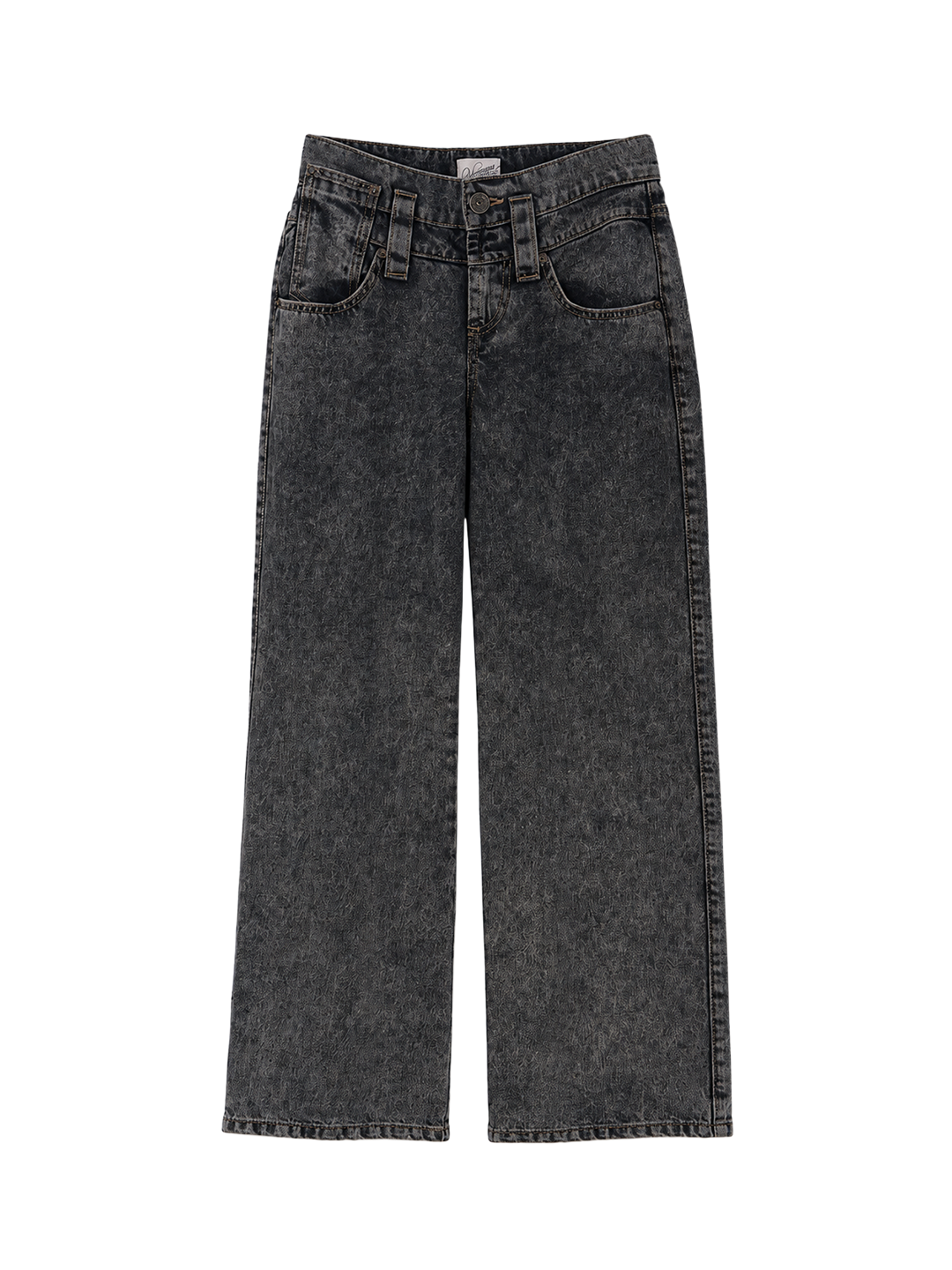 Vaquera Black Washed Wide-leg Jeans