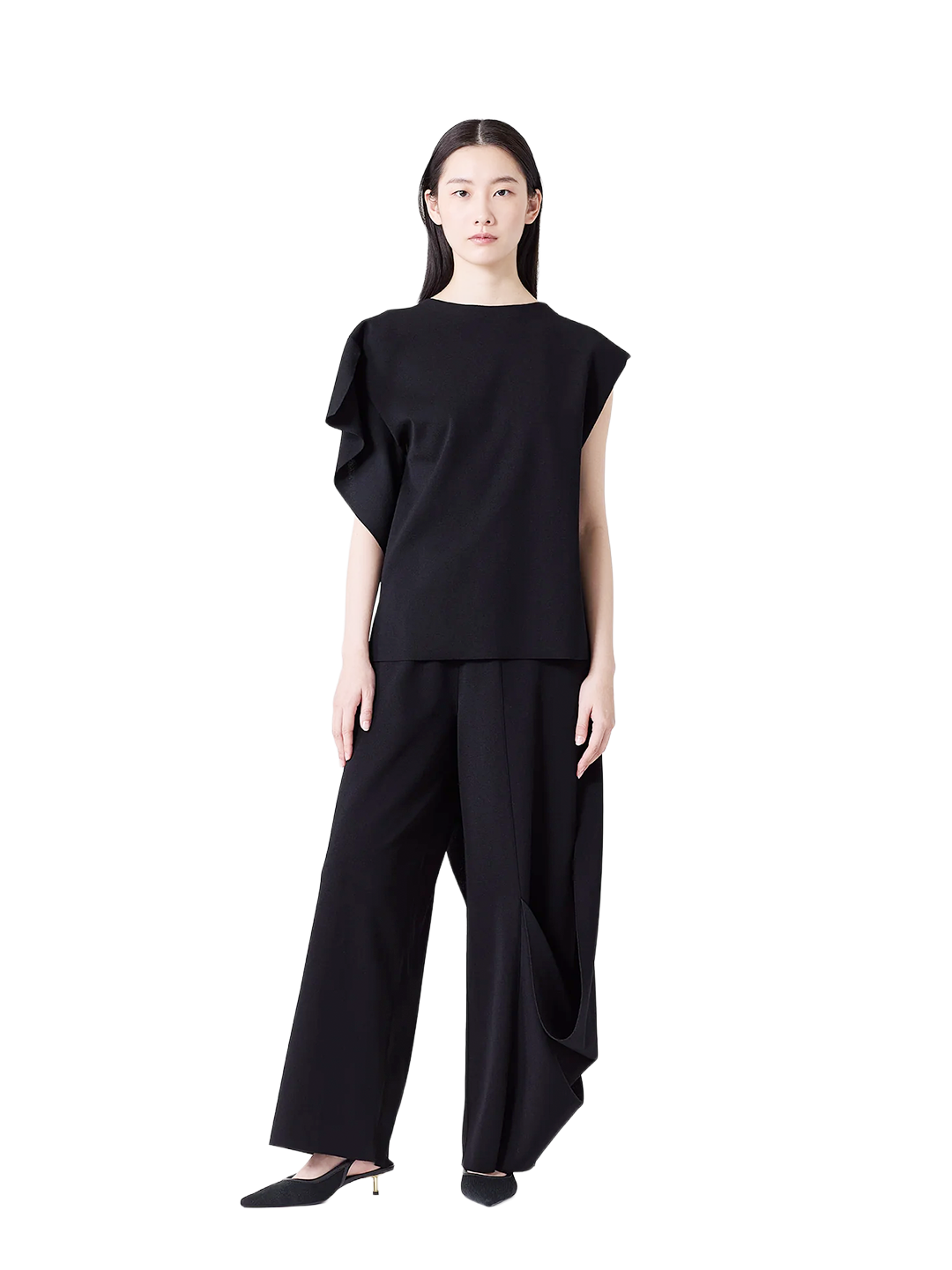 CFCL Black AC Milan Draped Top