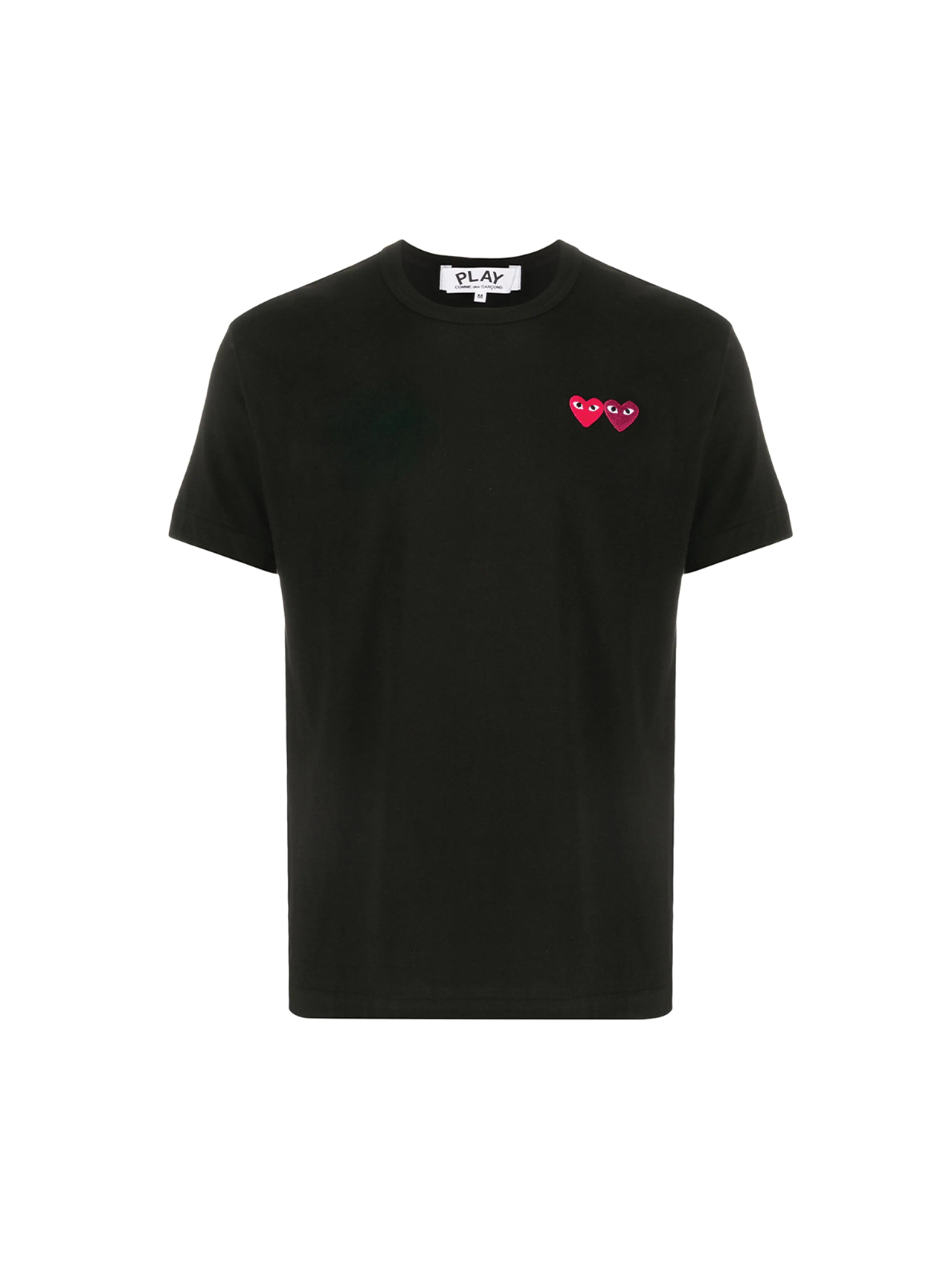 CDG PLAY Black Double Heart Patch T-Shirt