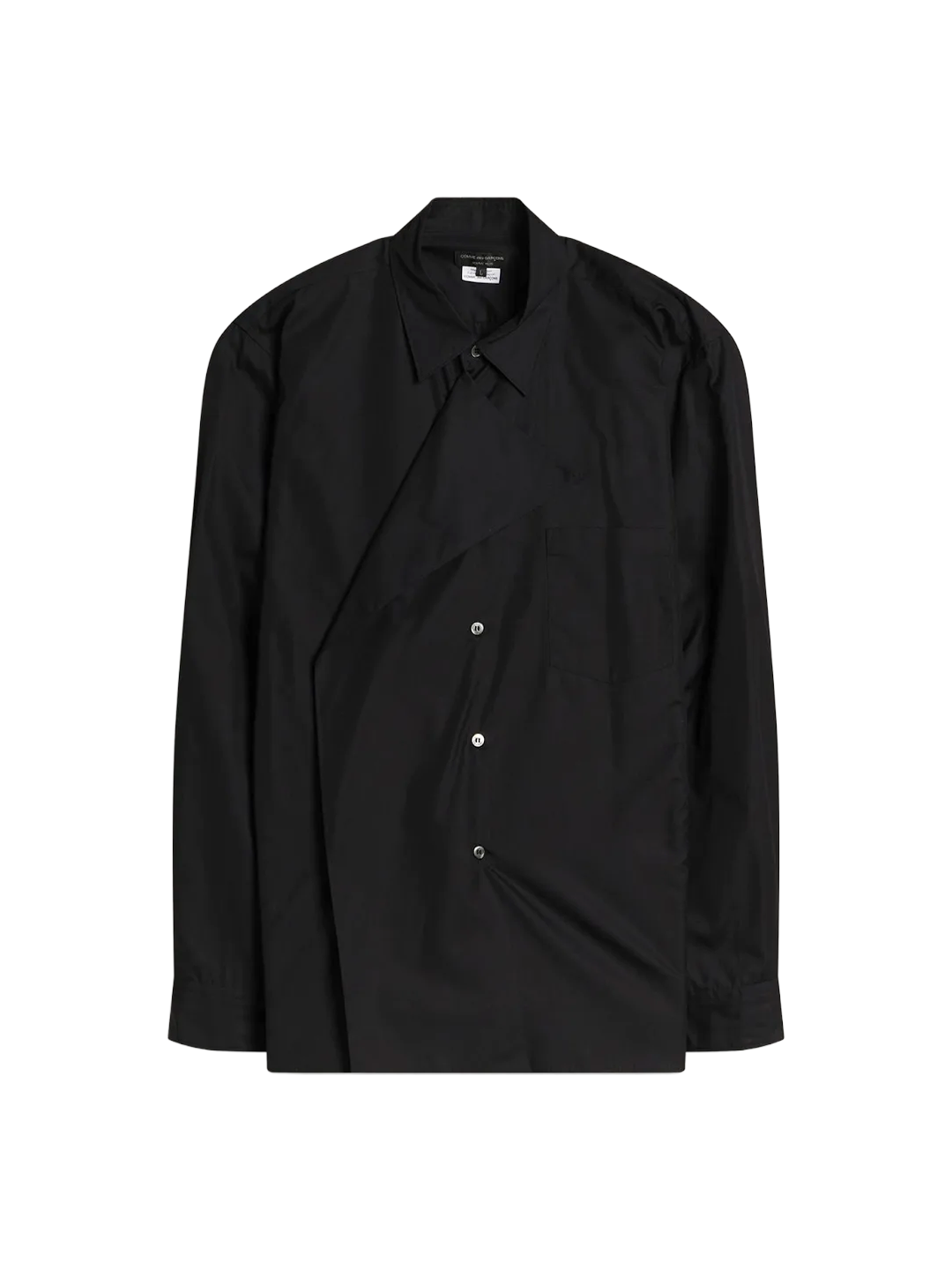 CDG Homme Plus Black Draped Shirt