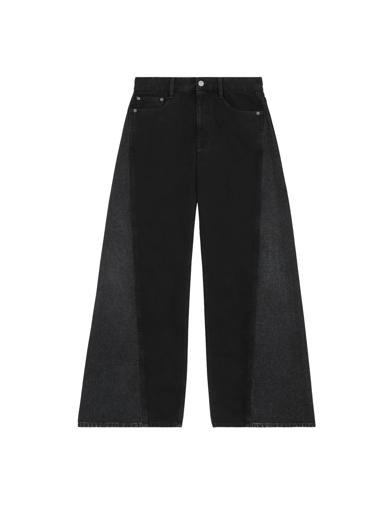 MM6 Black/Grey Wide Leg Jeans