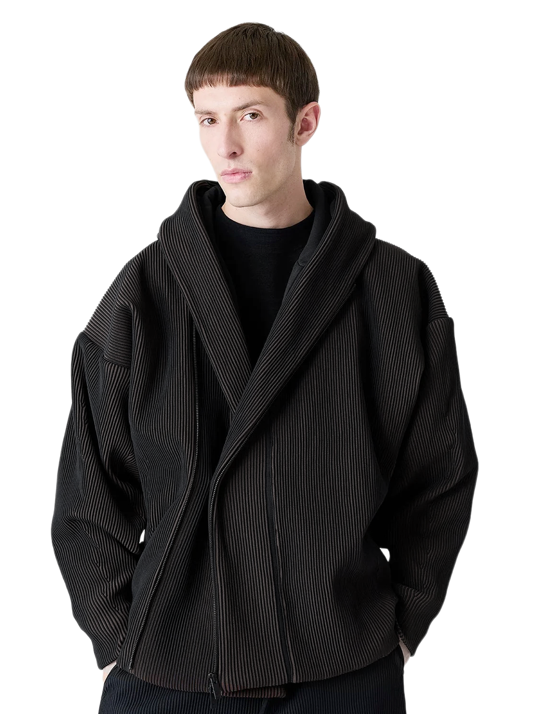 CFCL Black Padded Hypha Hoodie Bomber Jacket