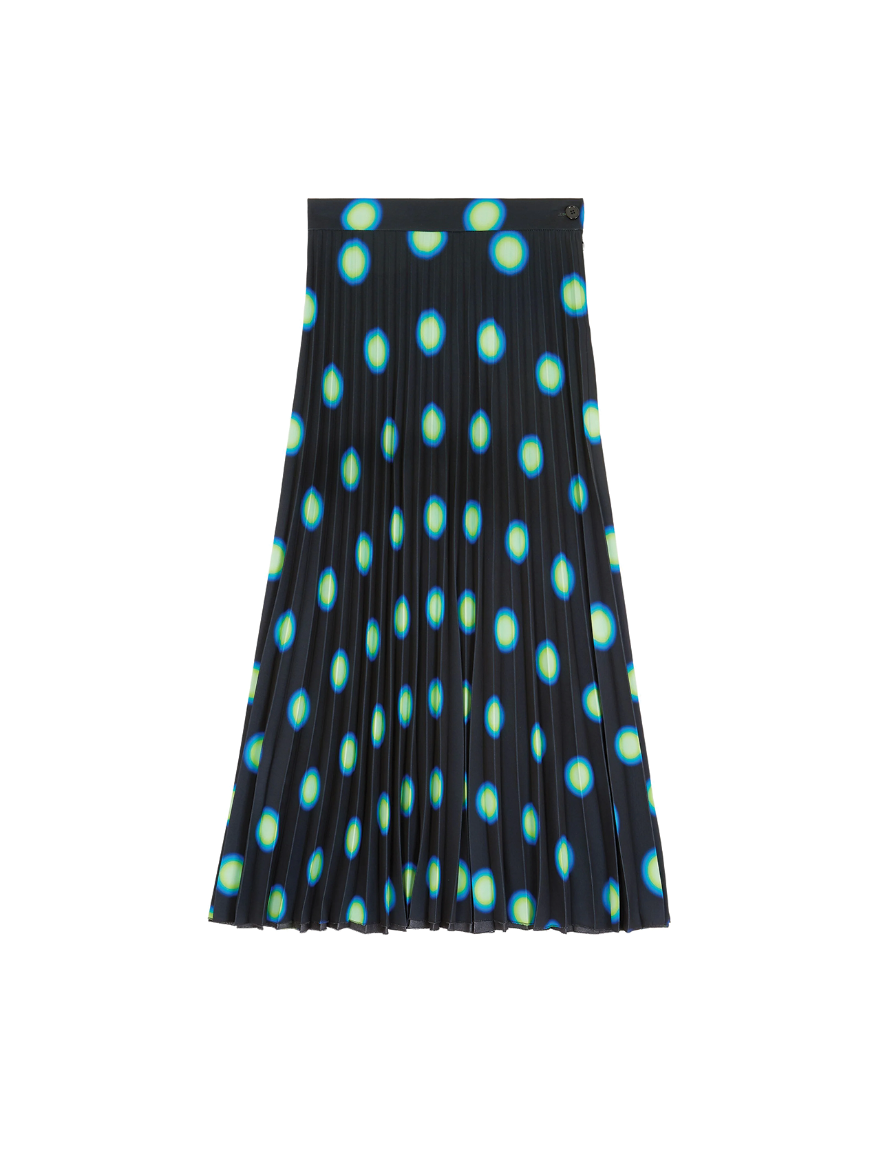 MM6 Black/Neon Green Polka Dot Skirt