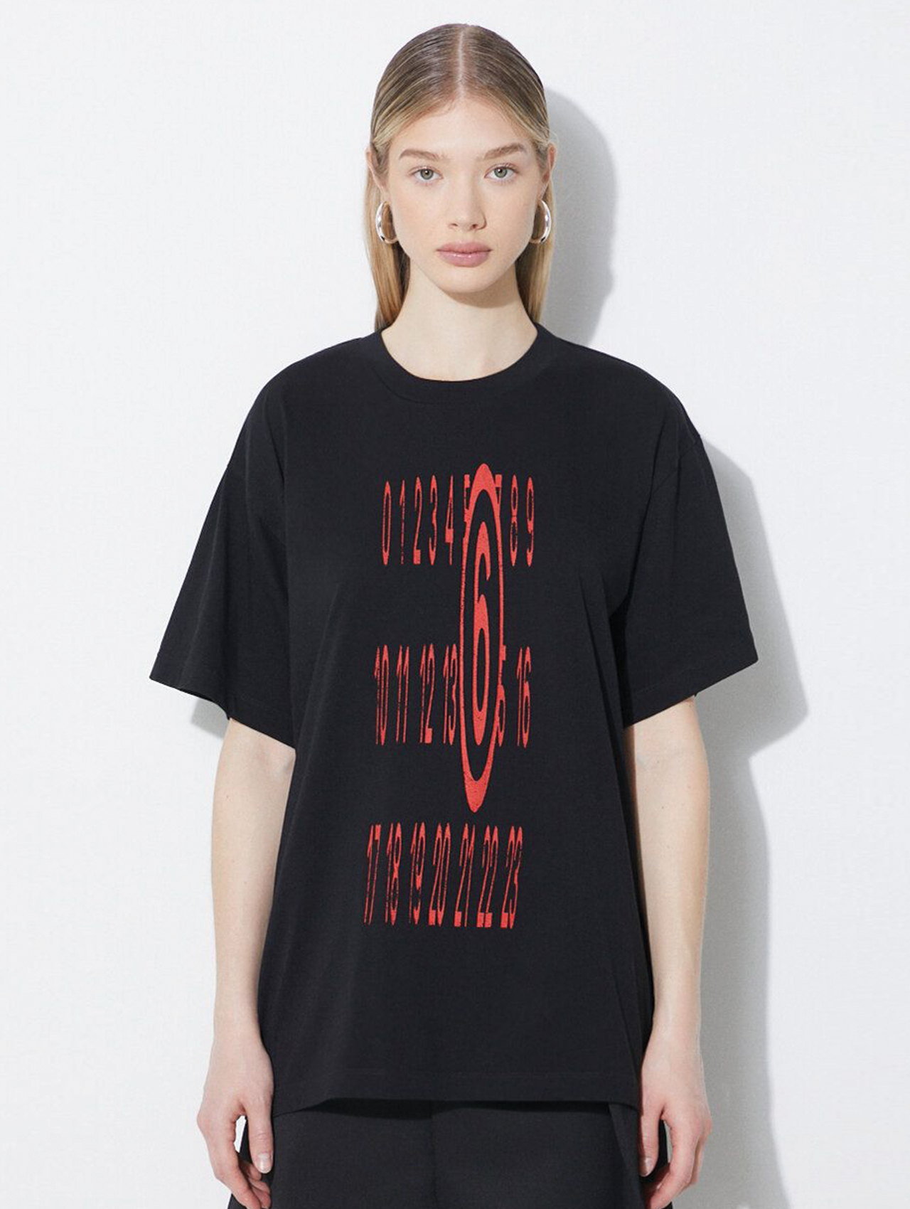 MM6 Black/Red Distorted Logo T-Shirt