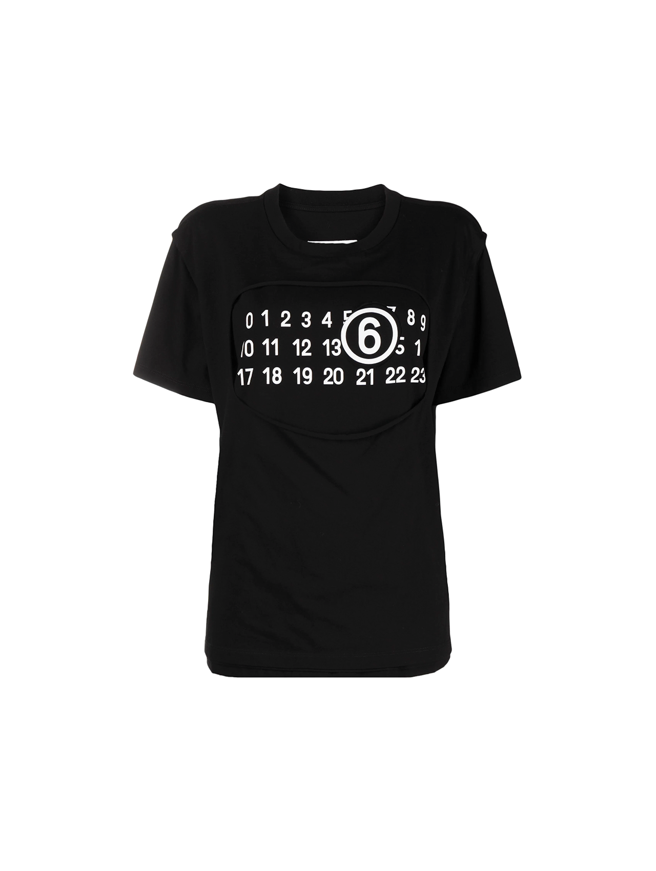 MM6 Black Layered Cut Out T-Shirt