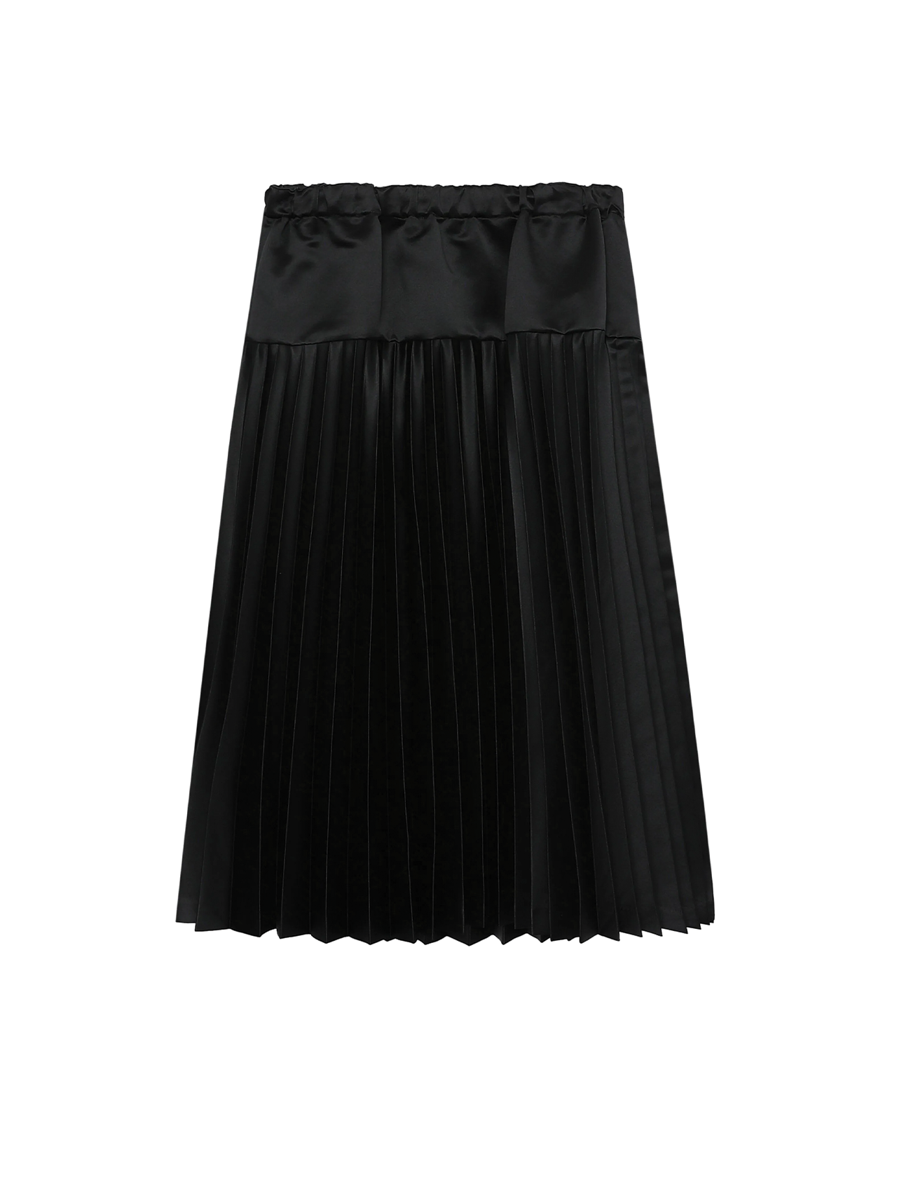 CDG CDG Black Satin Pleated Skirt