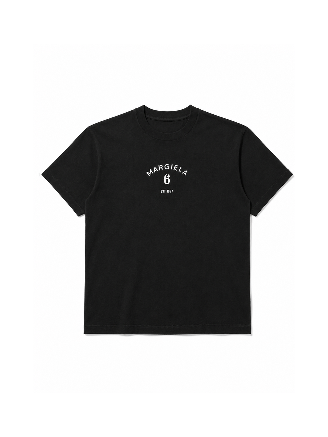 MM6 Black Margiela 6 Printed Cropped T-shirt