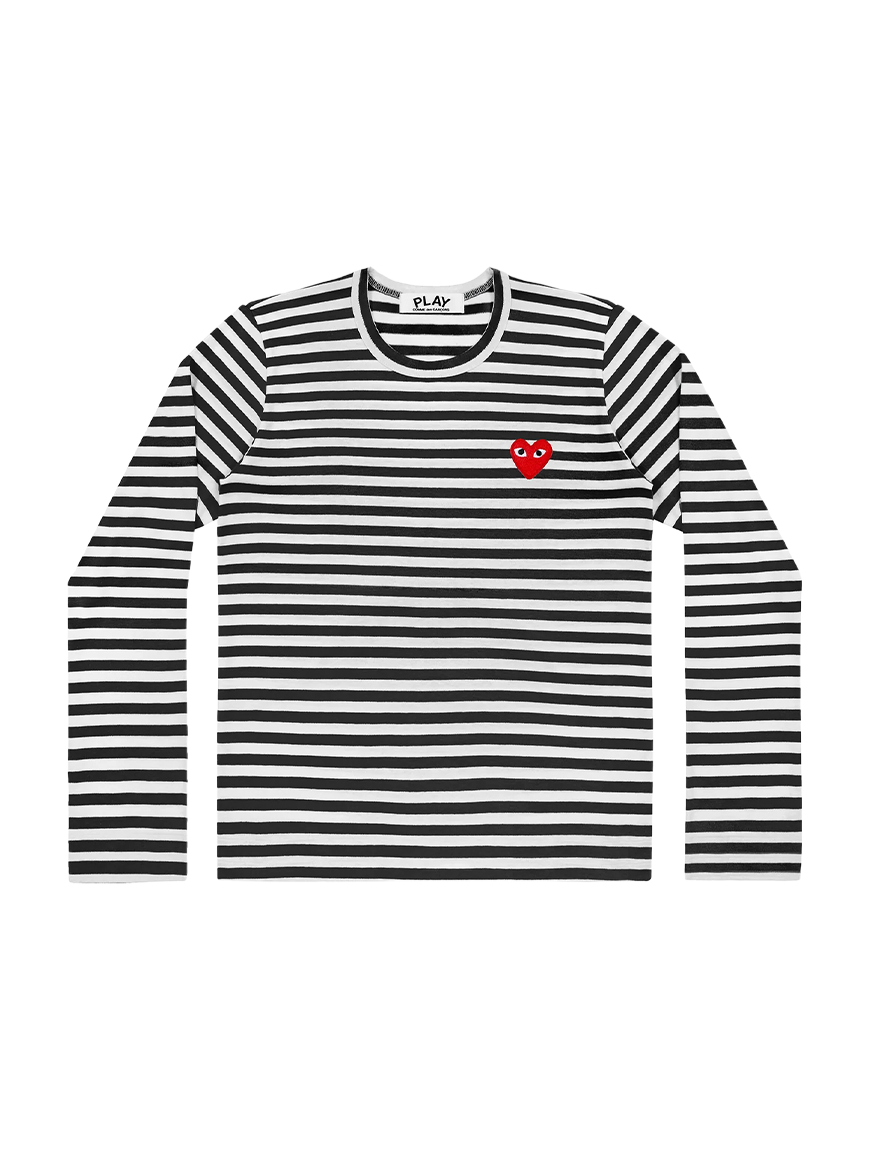 CDG PLAY Black Stripe Long Sleeve Shirt