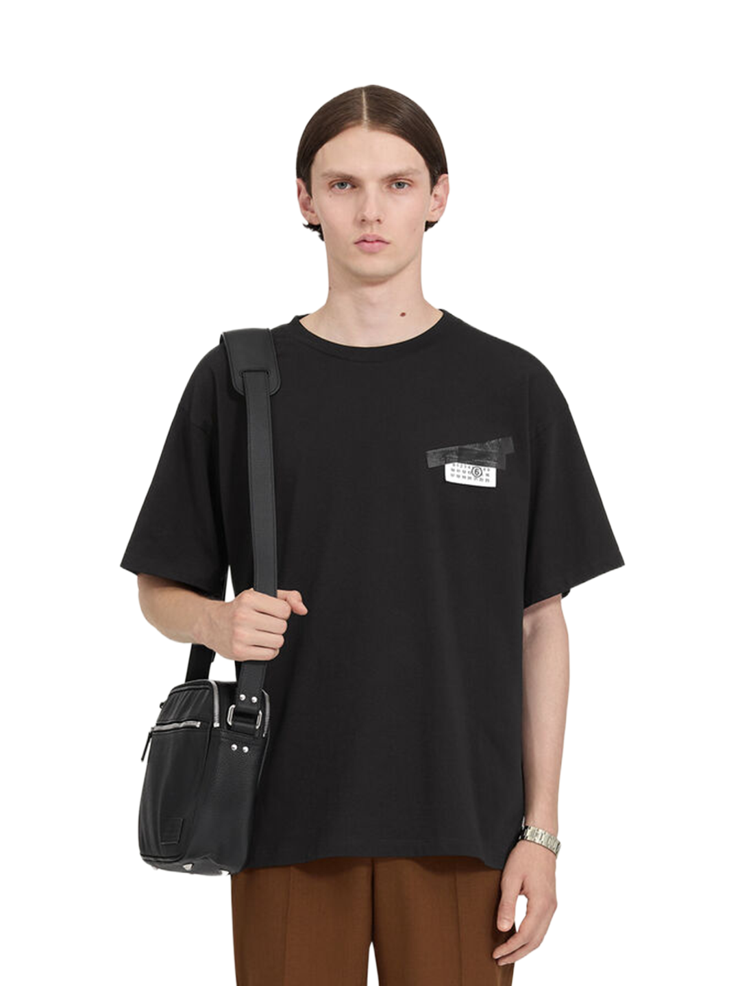 MM6 Black Taped Logo Tshirt