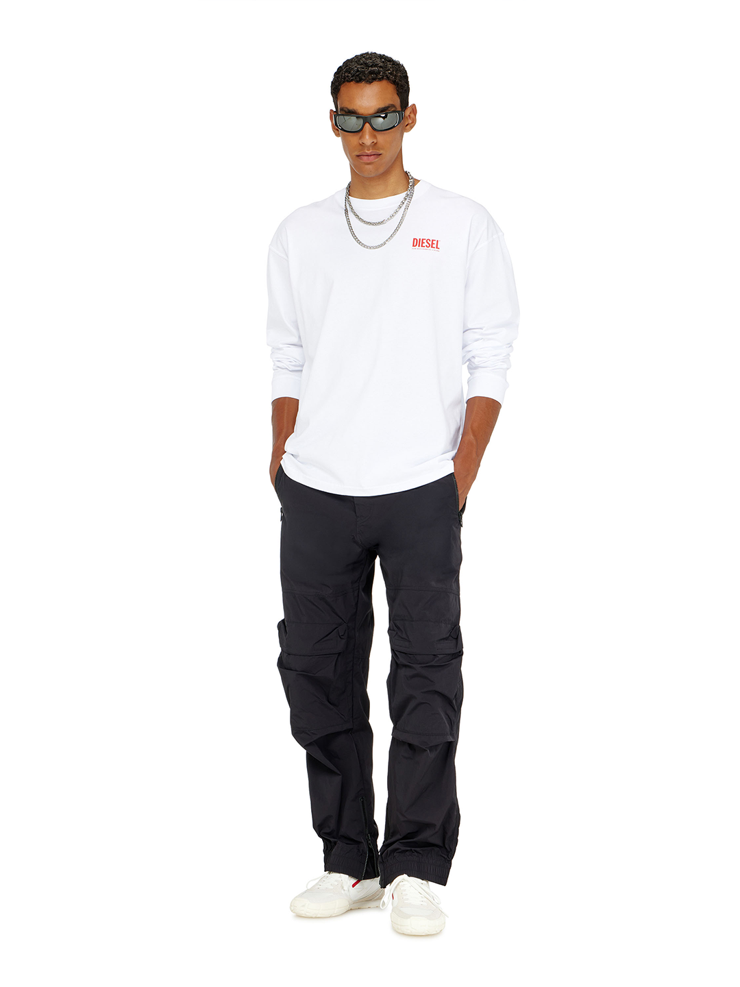 Diesel Black Nylon Cargo Pants