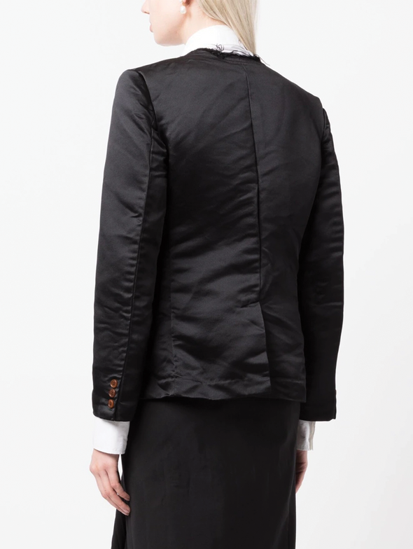 CDG CDG Black Satin Raw Cut Jacket