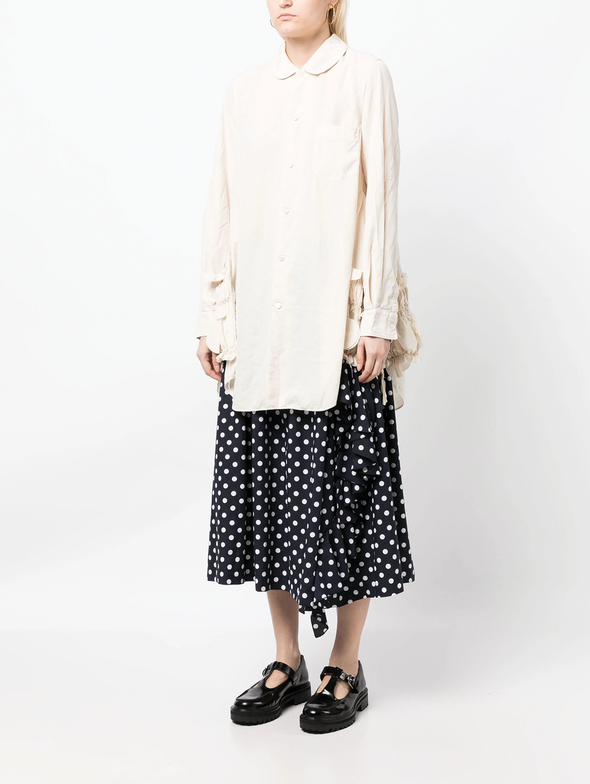 CDG CDG Beige Side Ruffle Blouse