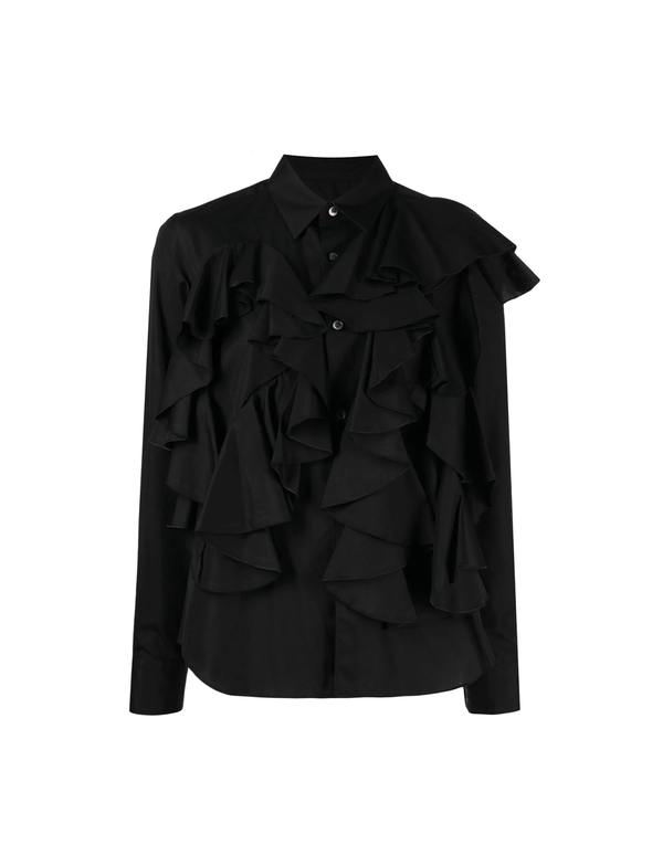 CDG CDG Black Ruffle Detail Blouse