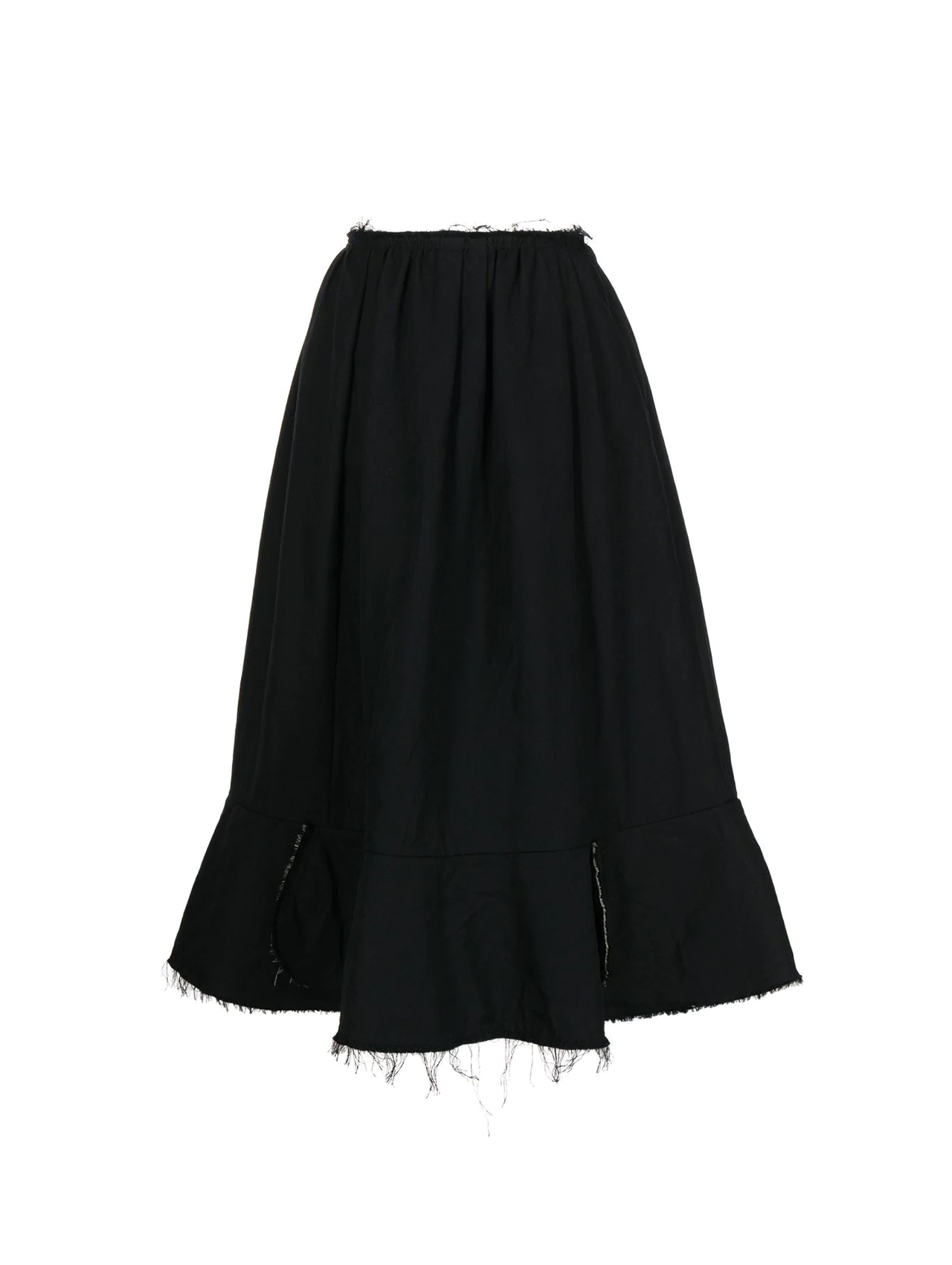 CDG CDG Black Distressed Scallop Hem Skirt