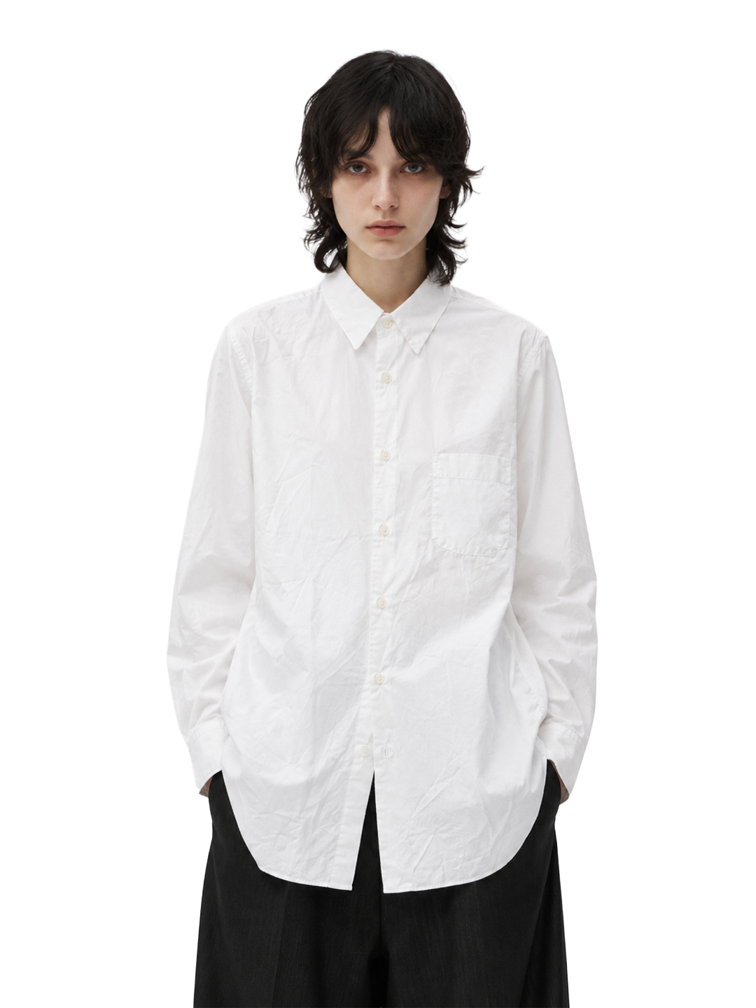 Comme Des Garçons White Midi Shirt